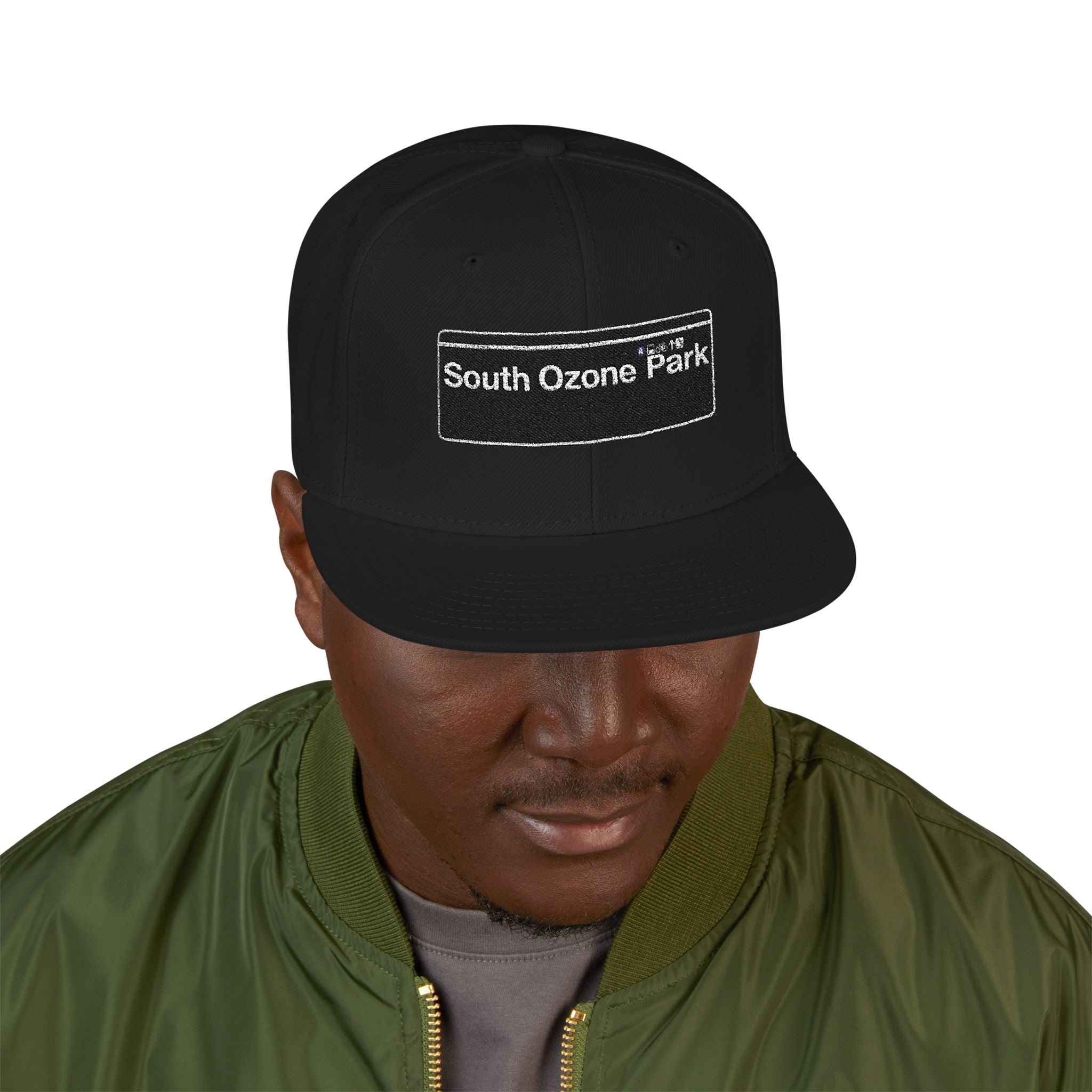 South Ozone Park Embroidered Snapback Hat | Street Sign Patch Cap