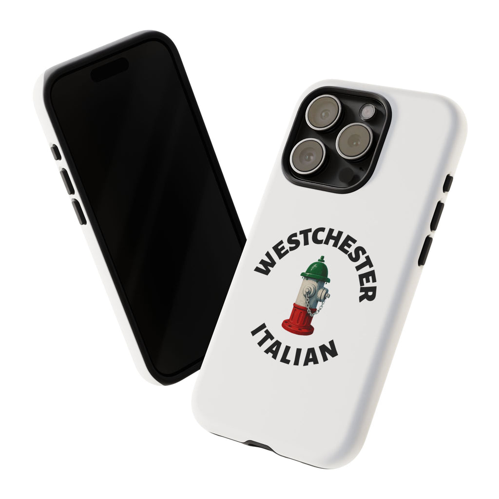 Westchester Italian White Phone Case, Urban Style Phone Cover, Tough Smartphone Case, Gift for Italian Heritage, Fun Streetwear Accessories