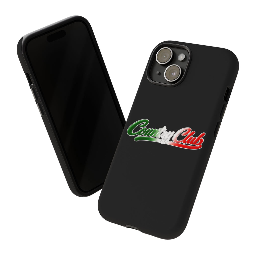 Country Club Black Phone Case, Tough Cases for iPhone, Gift for Italians, Stylish Phone Cover, Unique Phone Accessory