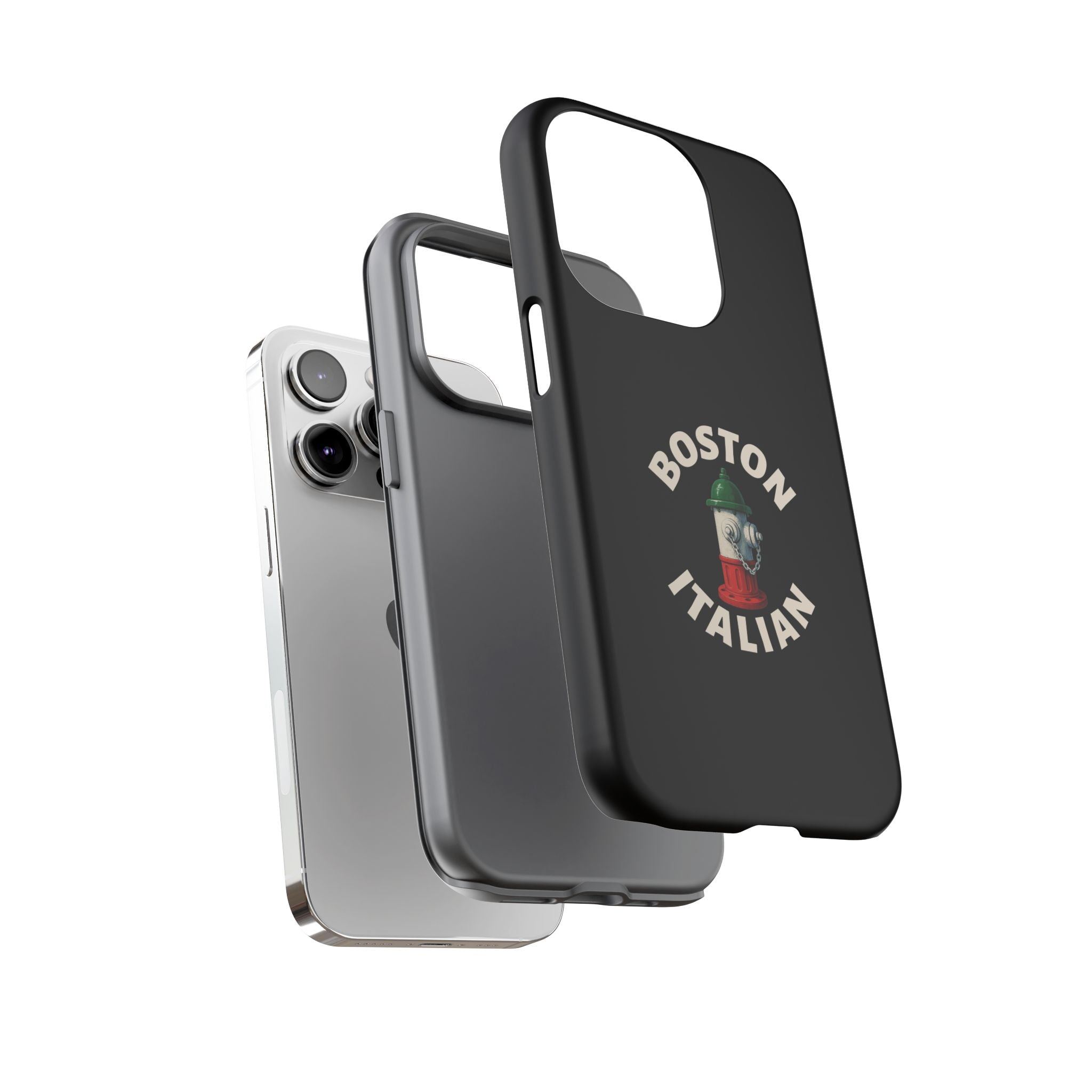 Boston Italian Black Phone Case, Tough Cases for iPhone, Gift for Italians, Stylish Phone Cover, Unique Phone Accessory