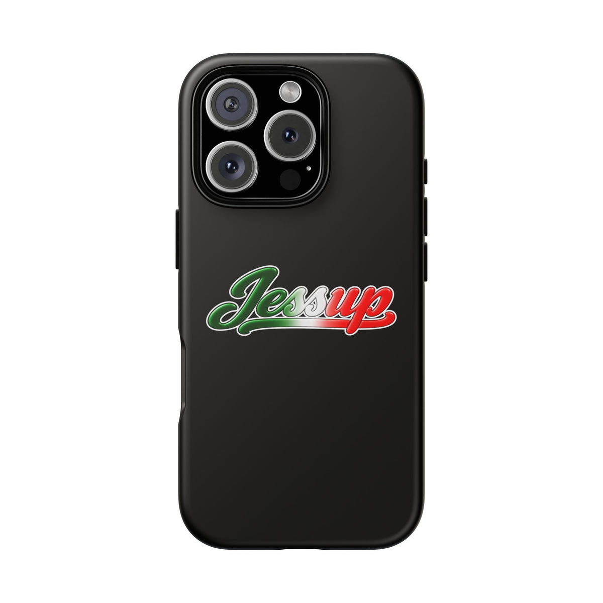 Jessup Black Phone Case, Tough Cases for iPhone, Gift for Italians, Stylish Phone Cover, Unique Phone Accessory