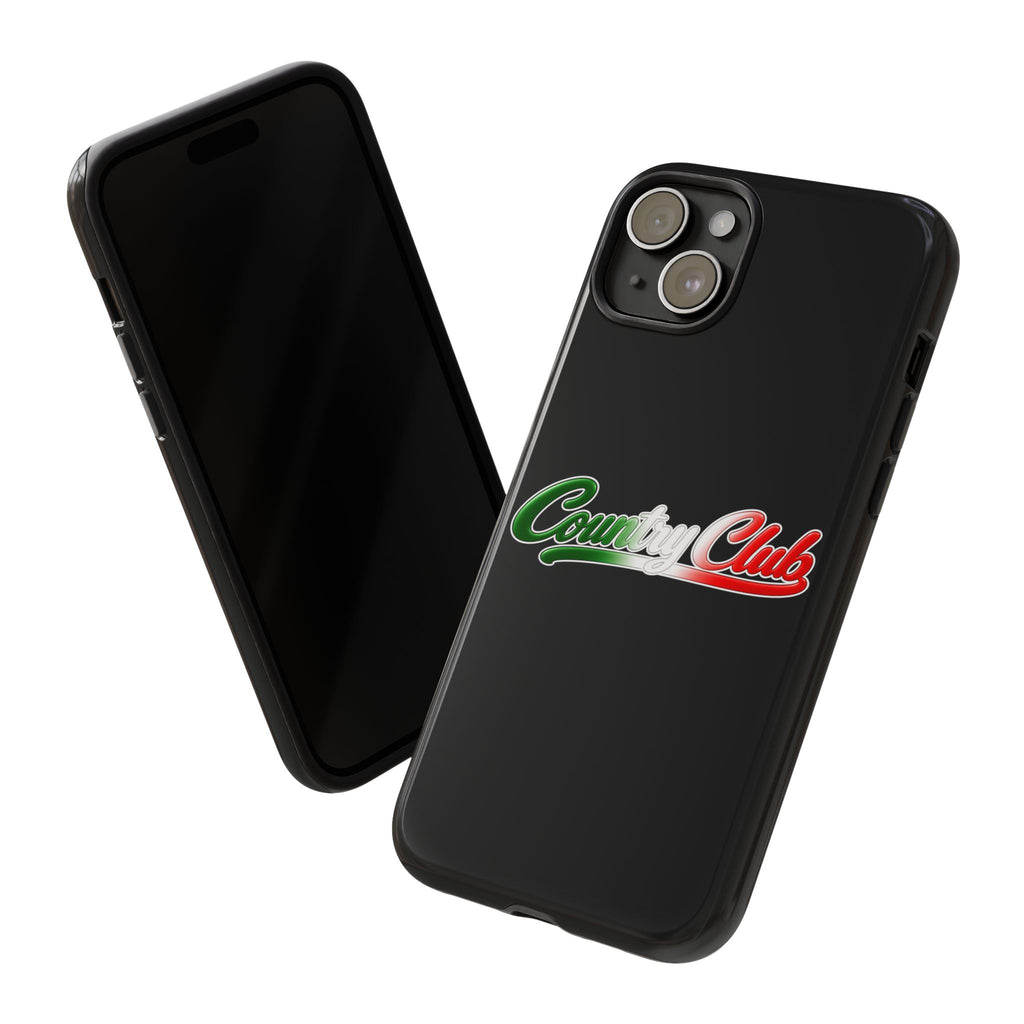 Country Club Black Phone Case, Tough Cases for iPhone, Gift for Italians, Stylish Phone Cover, Unique Phone Accessory