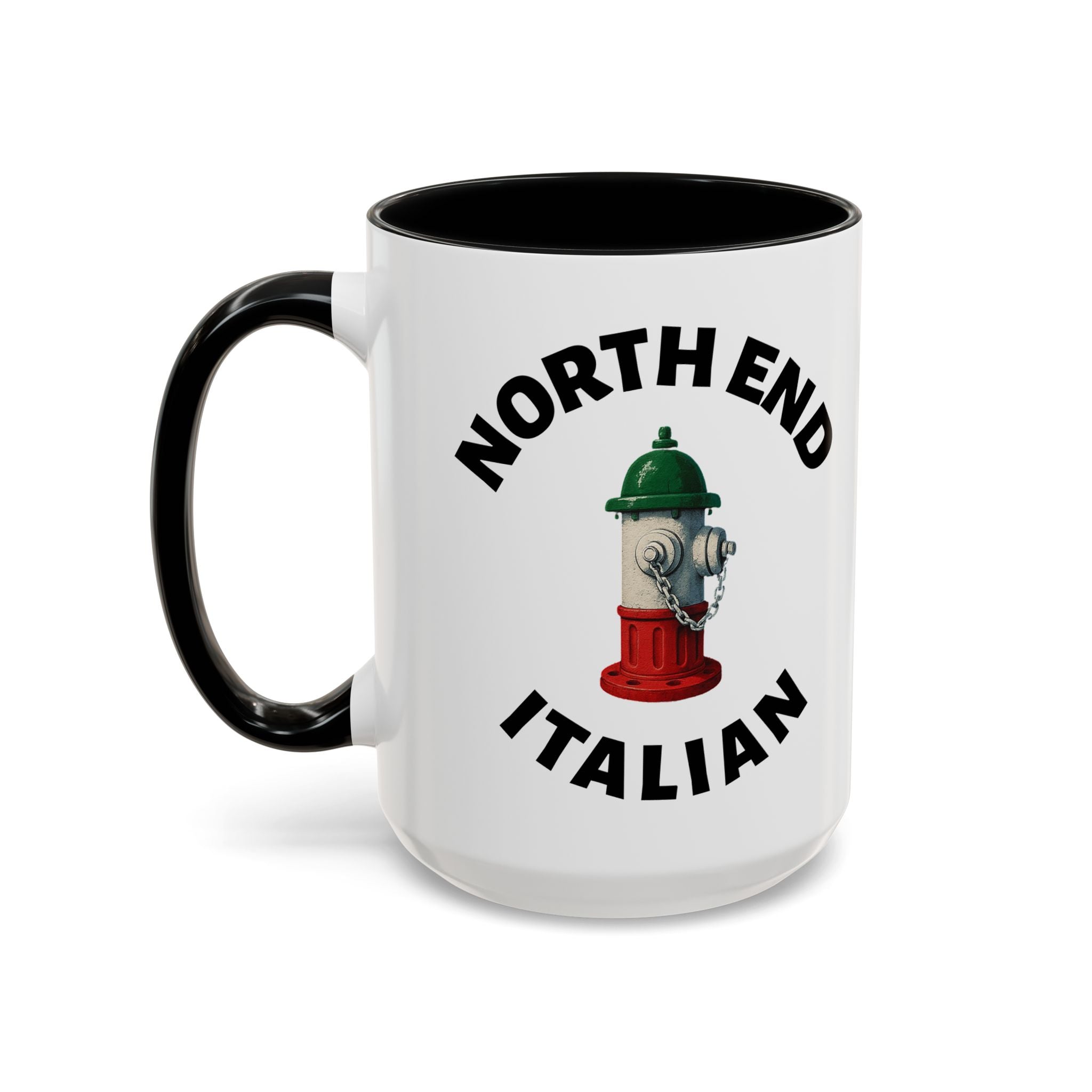 North End Coffee Mug with Fire Hydrant Design, Unique Gift for Italians, Fun Kitchen Decor