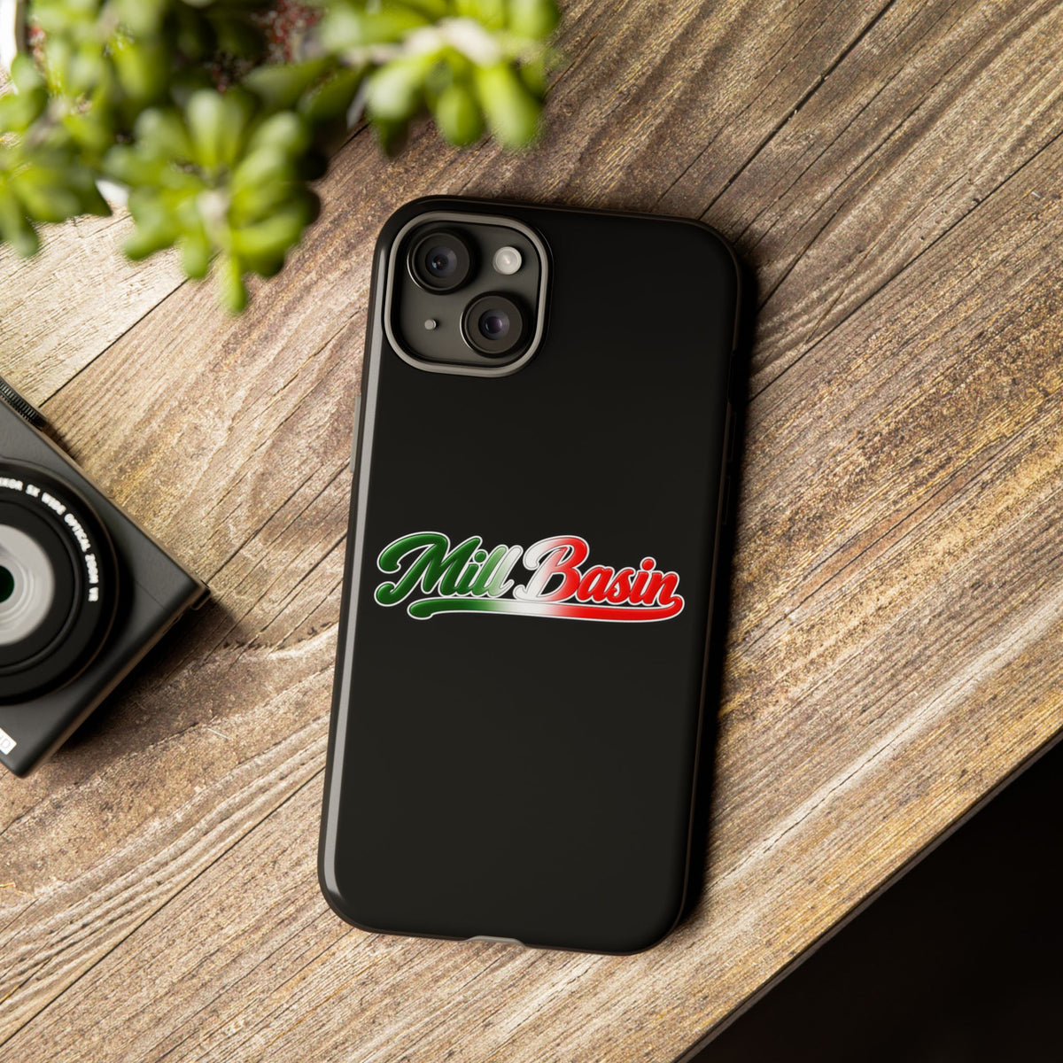 Mill Basin Black Phone Case, Tough Cases for iPhone, Gift for Italians, Stylish Phone Cover, Unique Phone Accessory