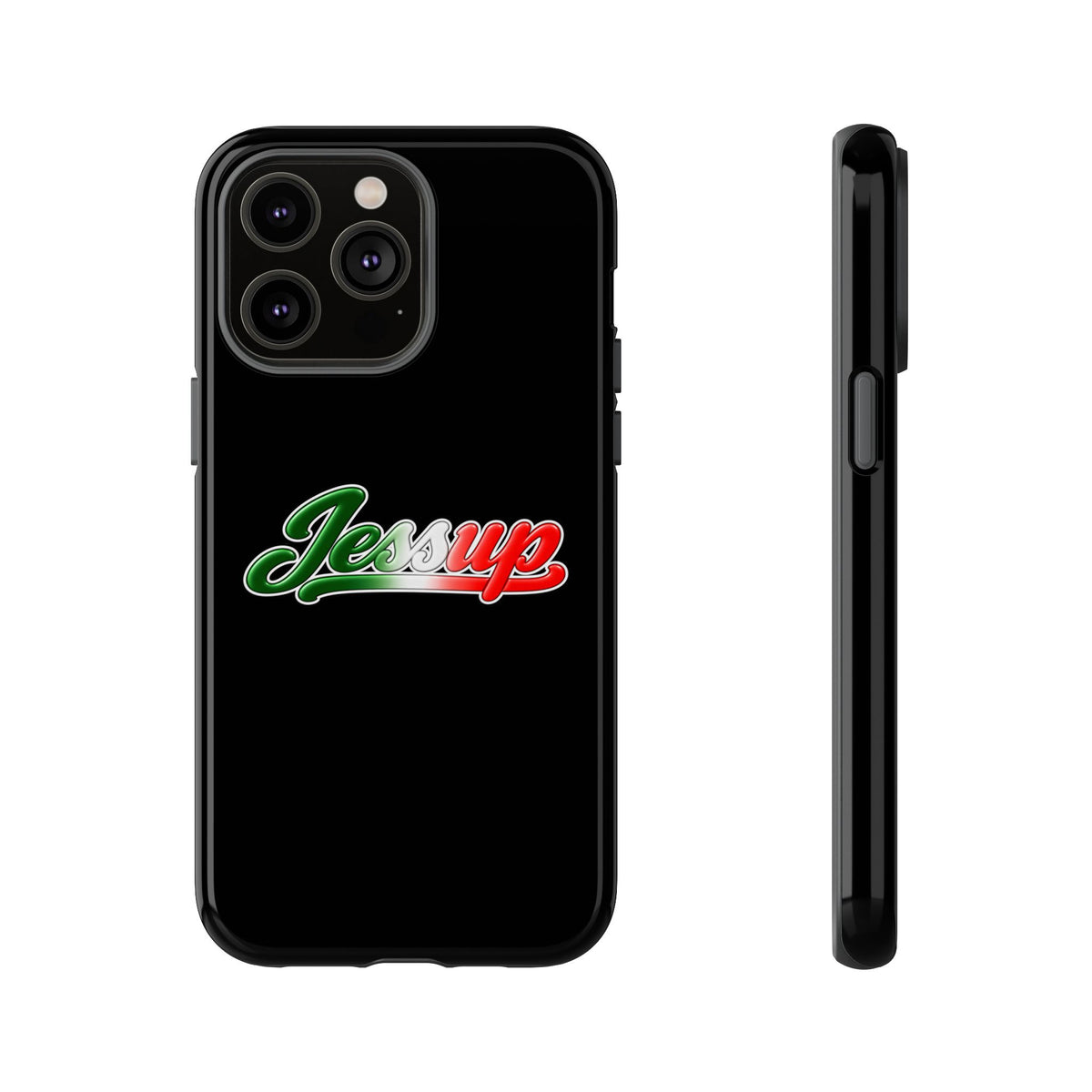 Jessup Black Phone Case, Tough Cases for iPhone, Gift for Italians, Stylish Phone Cover, Unique Phone Accessory
