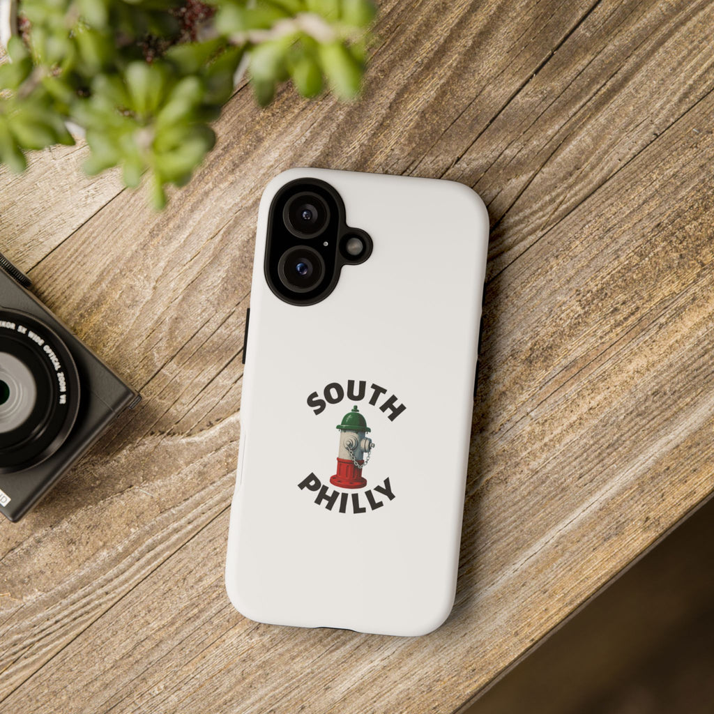 South Philly White Phone Case, Urban Style Phone Cover, Tough Smartphone Case, Gift for Italian Heritage, Fun Streetwear Accessories