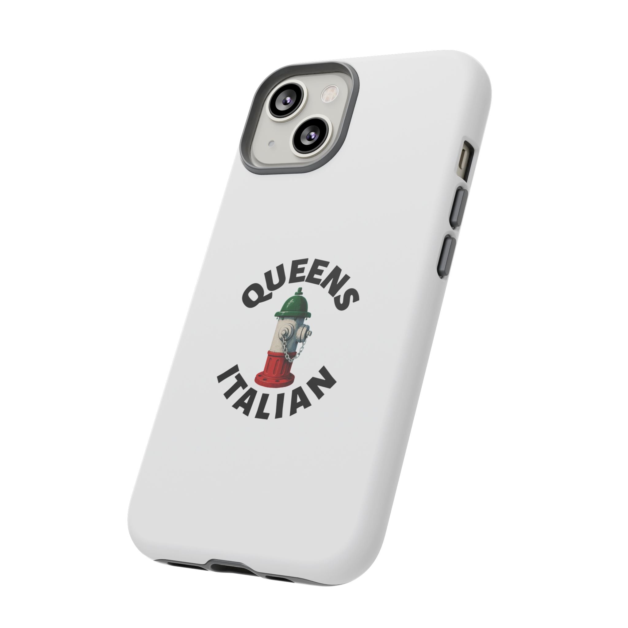 Queens Italian White Phone Case, Urban Style Phone Cover, Tough Smartphone Case, Gift for Italian Heritage, Fun Streetwear Accessories