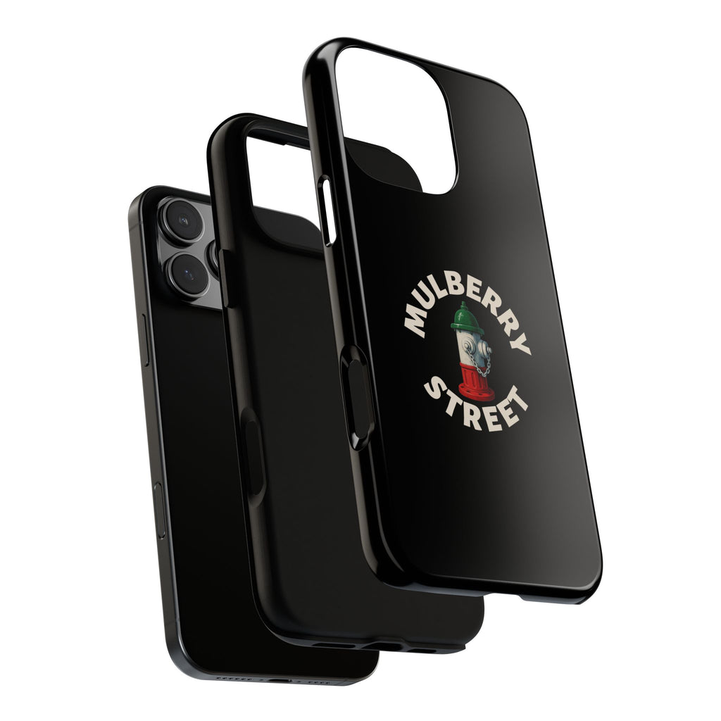 Mulberry Street Black Phone Case, Tough Cases for iPhone, Gift for Italians, Stylish Phone Cover, Unique Phone Accessory