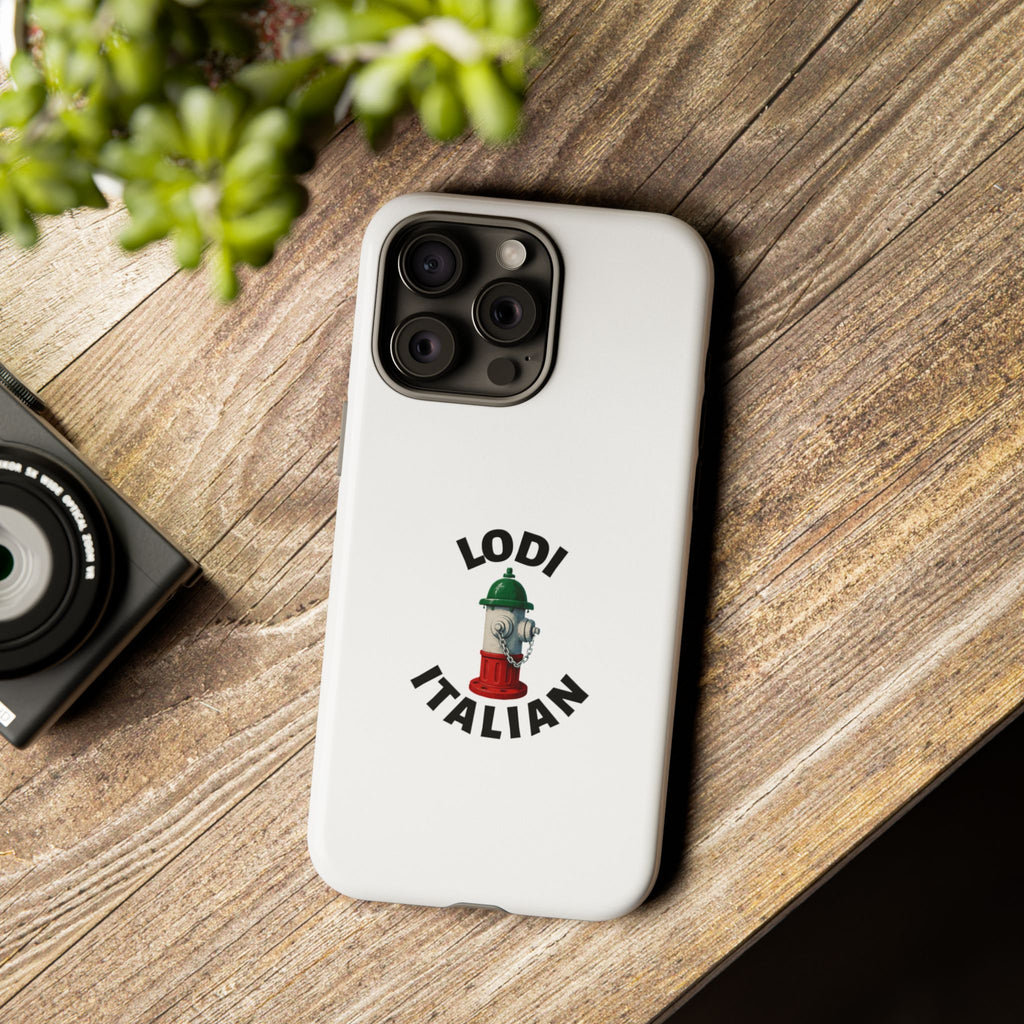 Lodi Italian White Phone Case, Urban Style Phone Cover, Tough Smartphone Case, Gift for Italian Heritage, Fun Streetwear Accessories