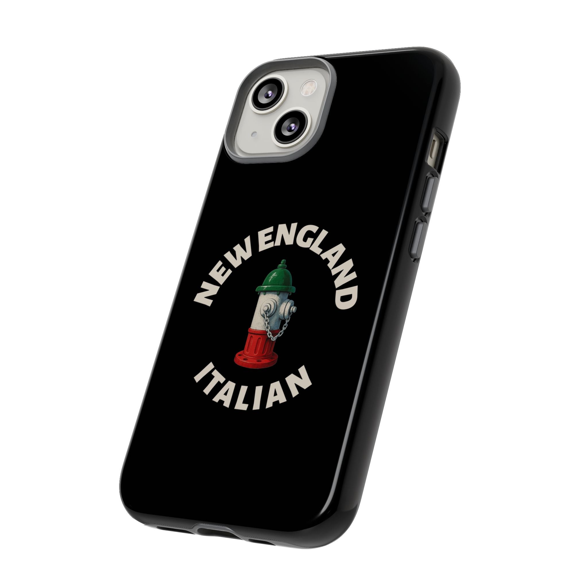 New England Italian Black Phone Case, Tough Cases for iPhone, Gift for Italians, Stylish Phone Cover, Unique Phone Accessory