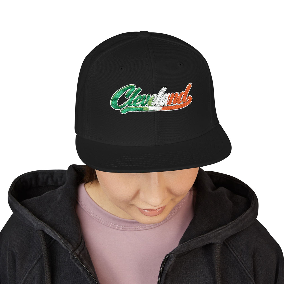 Cleveland Italian Embroidered Snapback Hat | Street Sign Patch Cap