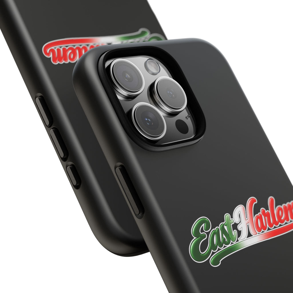 East Harlem Black Phone Case, Tough Cases for iPhone, Gift for Italians, Stylish Phone Cover, Unique Phone Accessory