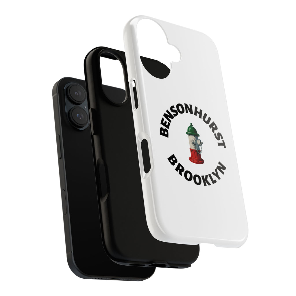 Bensonhurst Brooklyn White Phone Case, Urban Style Phone Cover, Tough Smartphone Case, Gift for Italian Heritage, Fun Streetwear Accessories