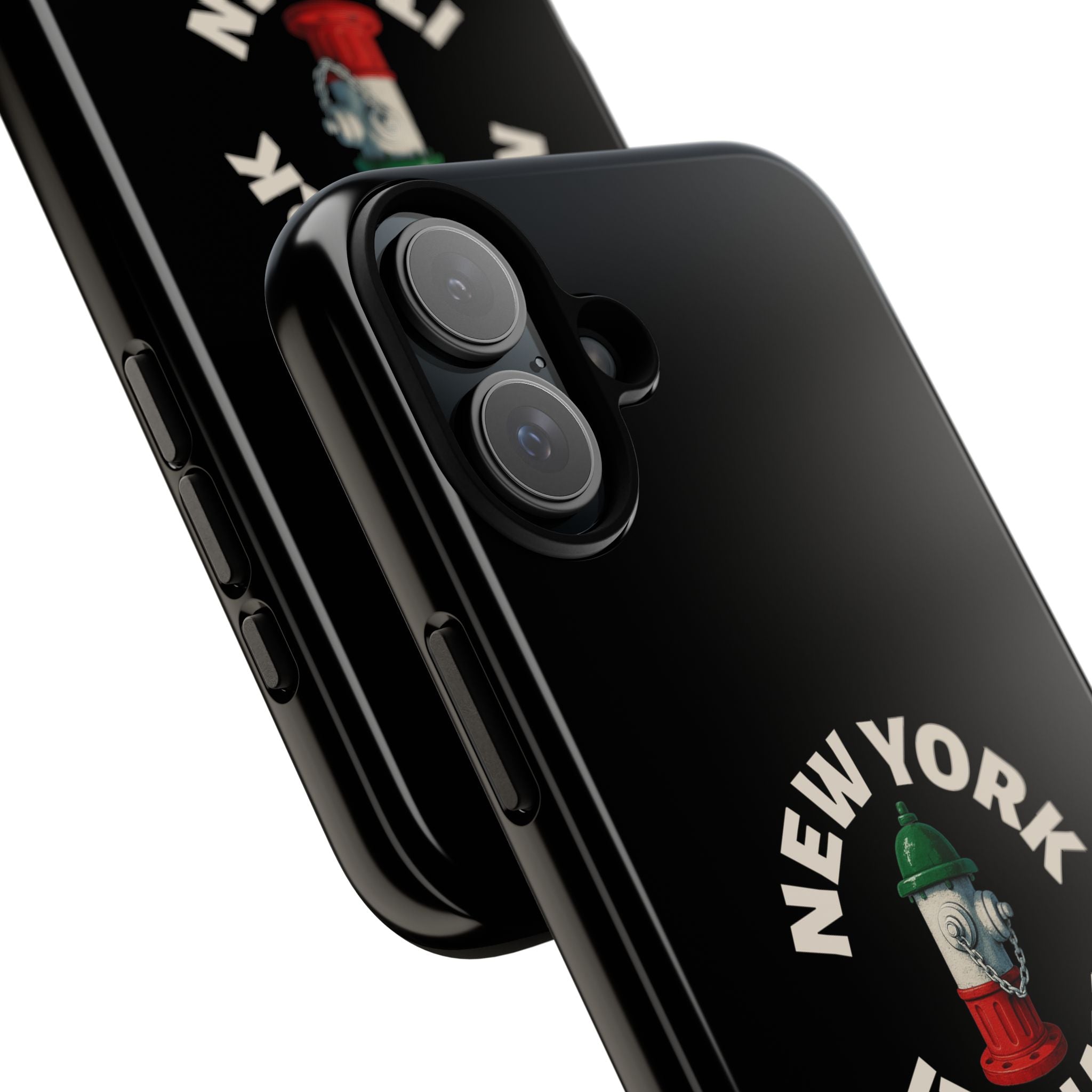 New York Italian Black Phone Case, Tough Cases for iPhone, Gift for Italians, Stylish Phone Cover, Unique Phone Accessory