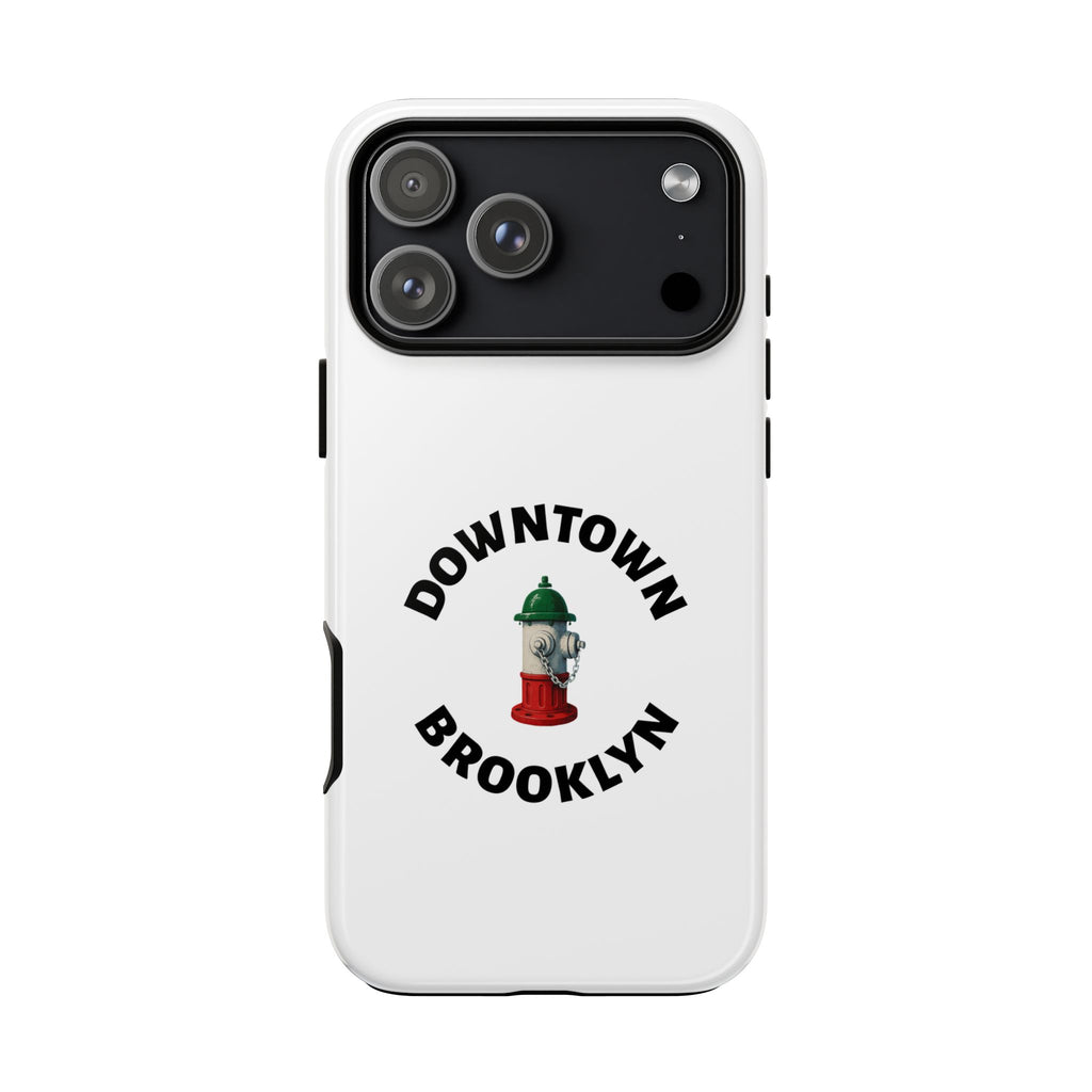 Downtown Brooklyn White Phone Case, Urban Style Phone Cover, Tough Smartphone Case, Gift for Italian Heritage, Fun Streetwear Accessories