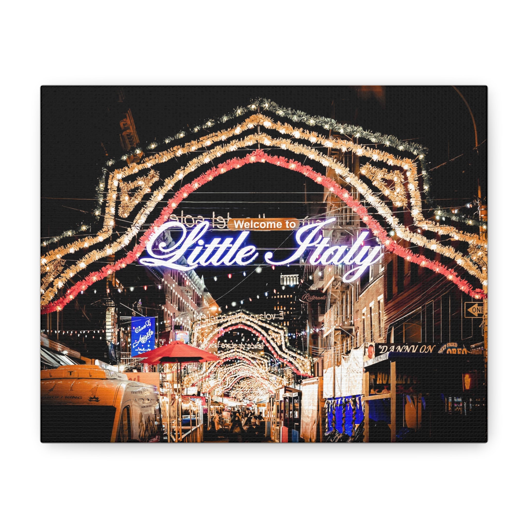 Little Italy Night Lights Canvas Print