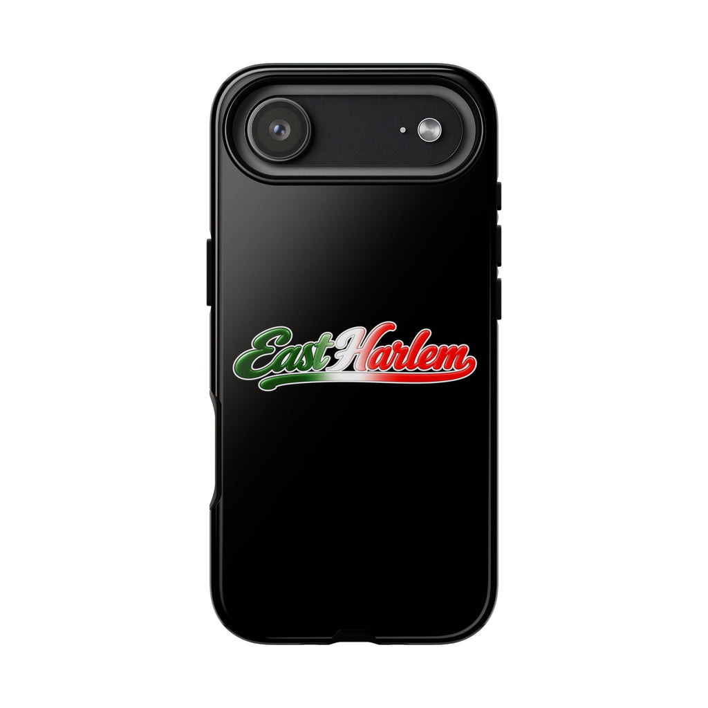 East Harlem Black Phone Case, Tough Cases for iPhone, Gift for Italians, Stylish Phone Cover, Unique Phone Accessory