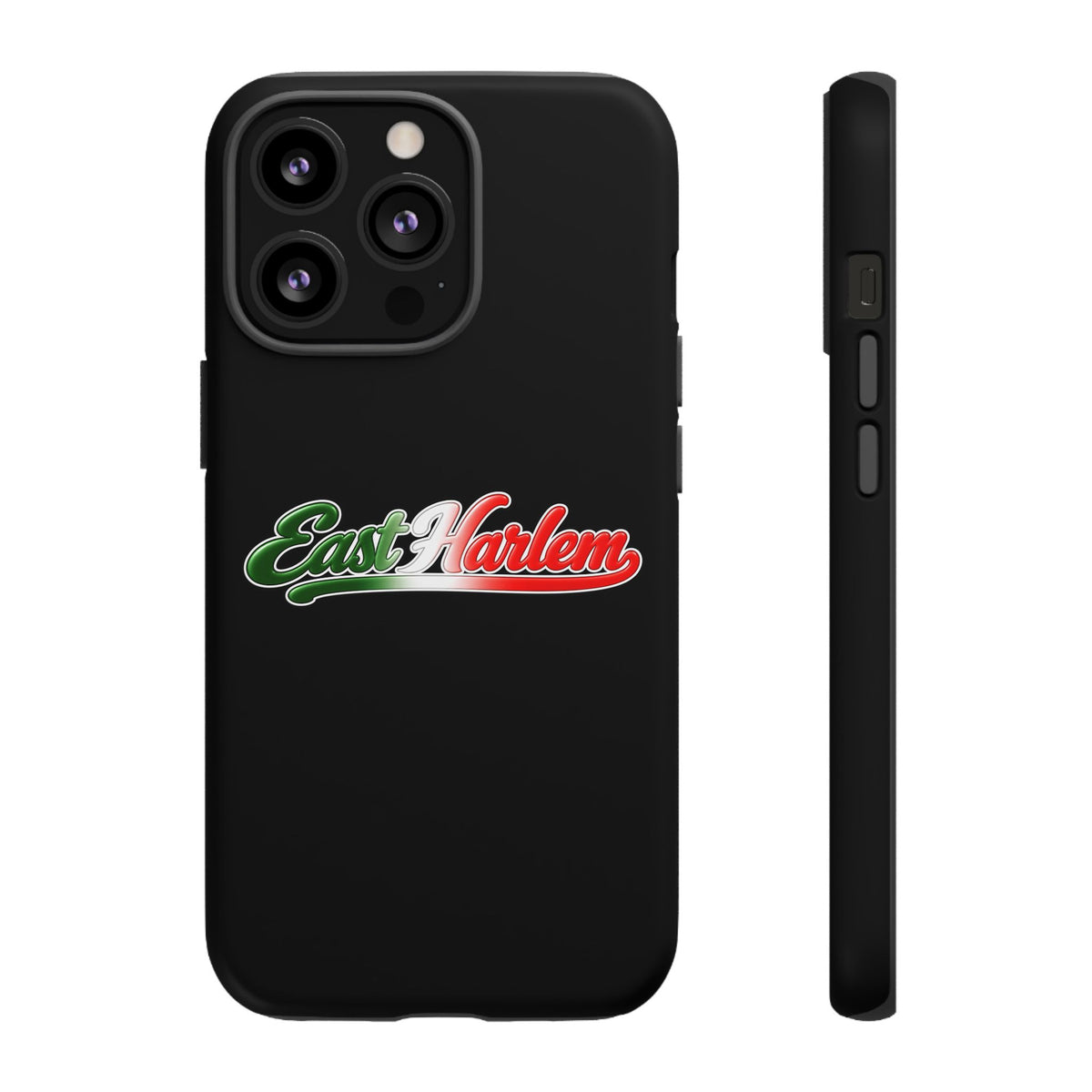 East Harlem Black Phone Case, Tough Cases for iPhone, Gift for Italians, Stylish Phone Cover, Unique Phone Accessory