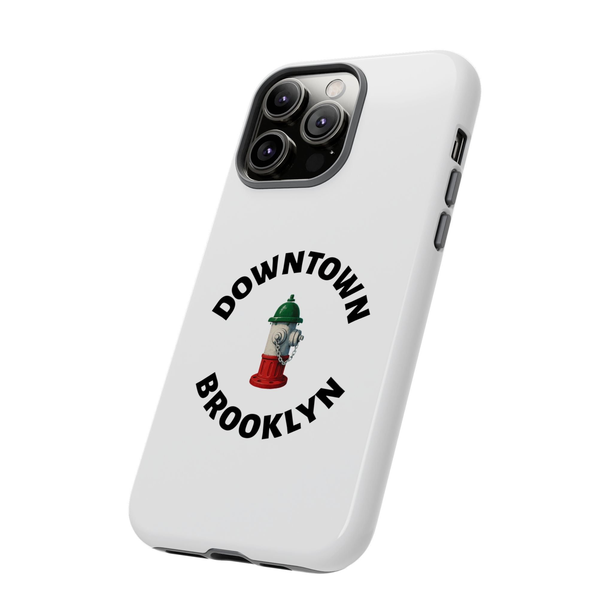Downtown Brooklyn White Phone Case, Urban Style Phone Cover, Tough Smartphone Case, Gift for Italian Heritage, Fun Streetwear Accessories