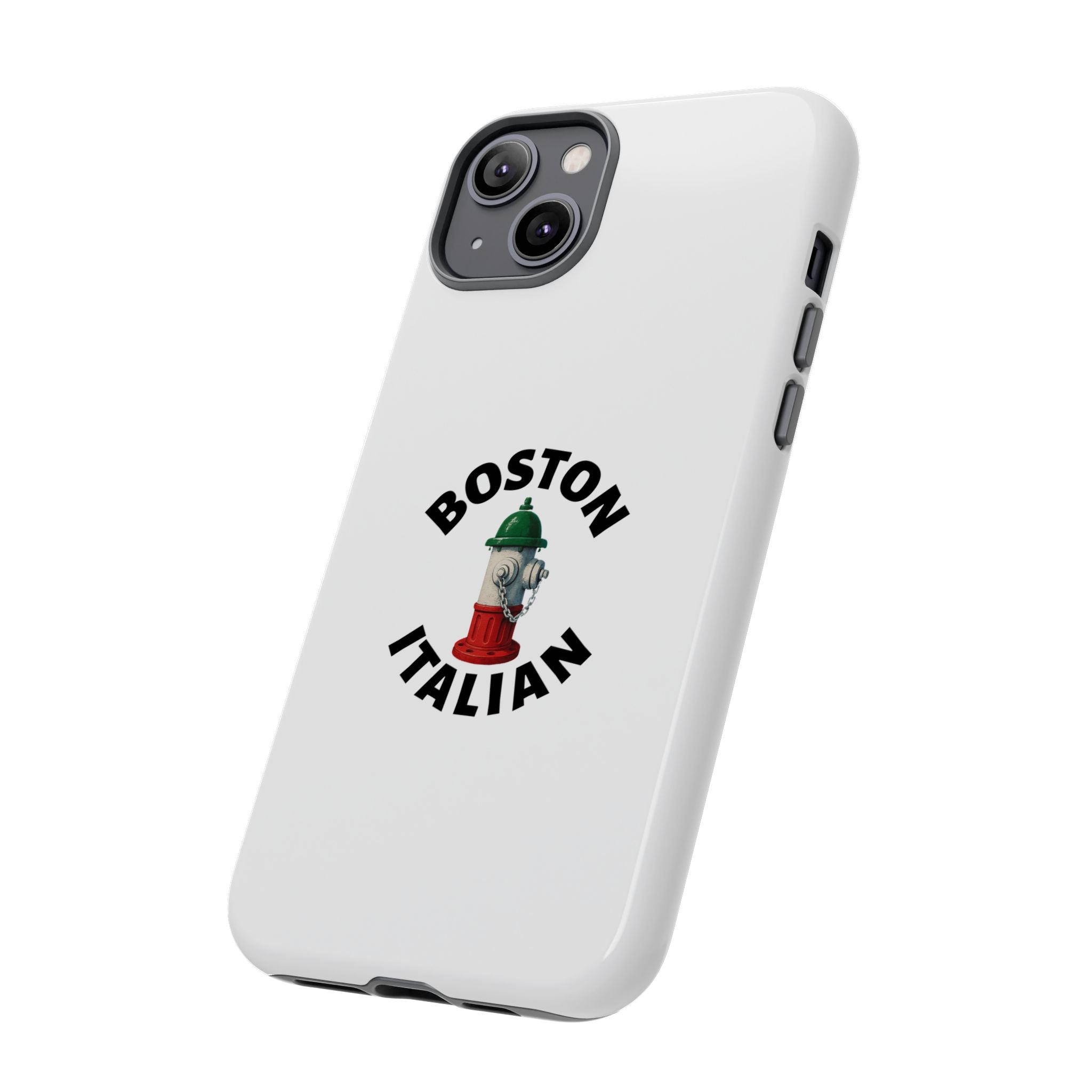 Boston Italian White Phone Case, Urban Style Phone Cover, Tough Smartphone Case, Gift for Italian Heritage, Fun Streetwear Accessories