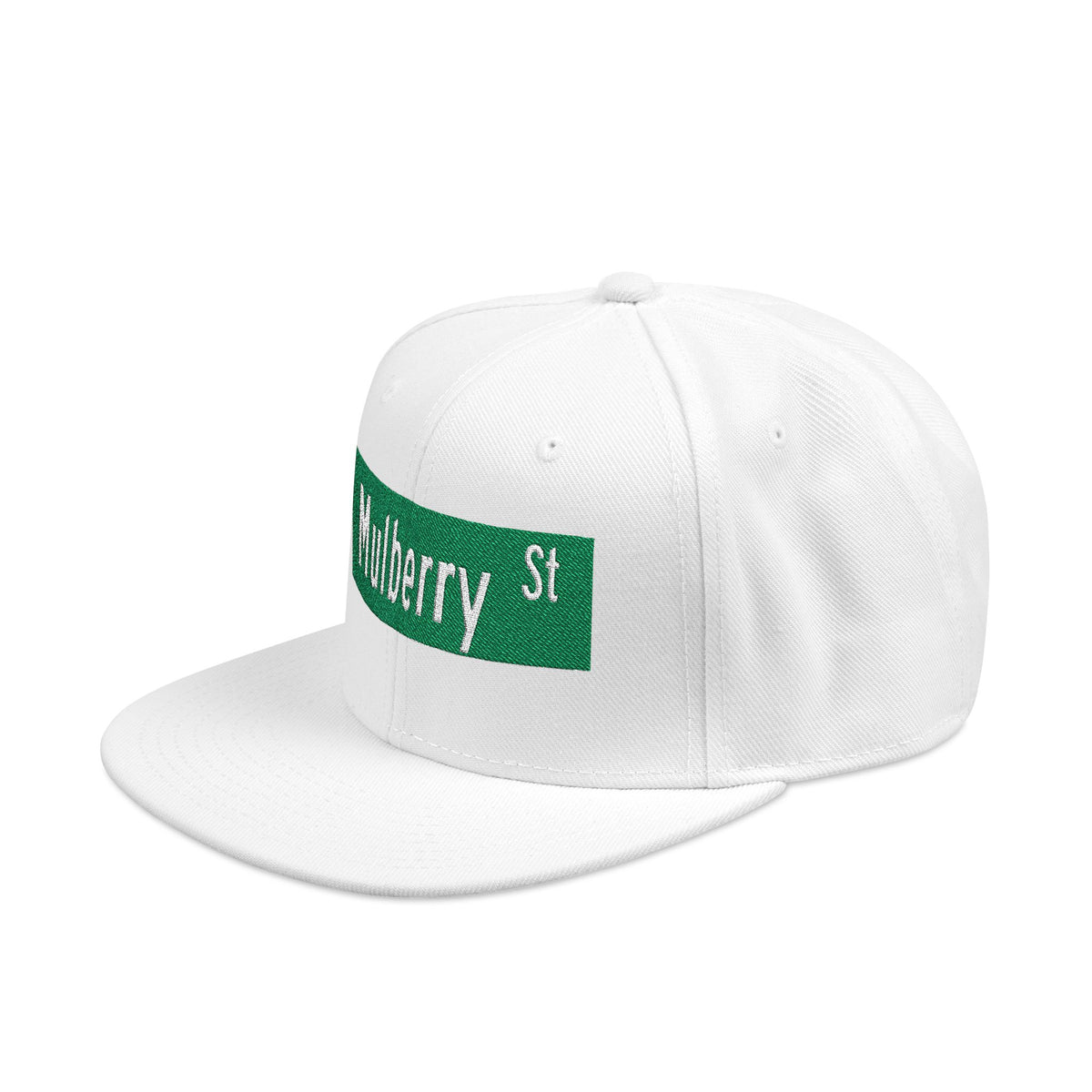 Mulberry St Embroidered Snapback Hat | Street Sign Patch Cap