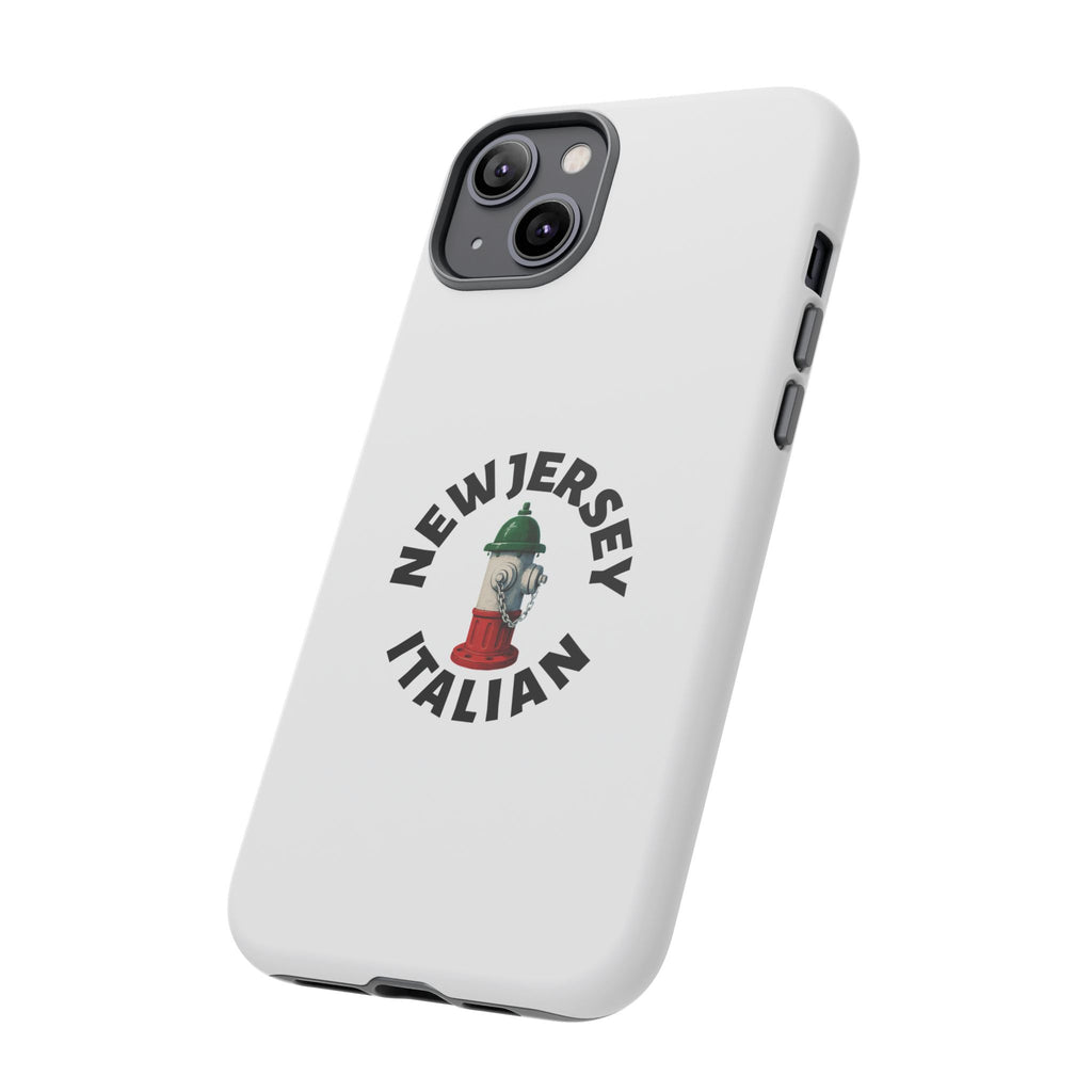 New Jersey Italian White Phone Case, Urban Style Phone Cover, Tough Smartphone Case, Gift for Italian Heritage, Fun Streetwear Accessories