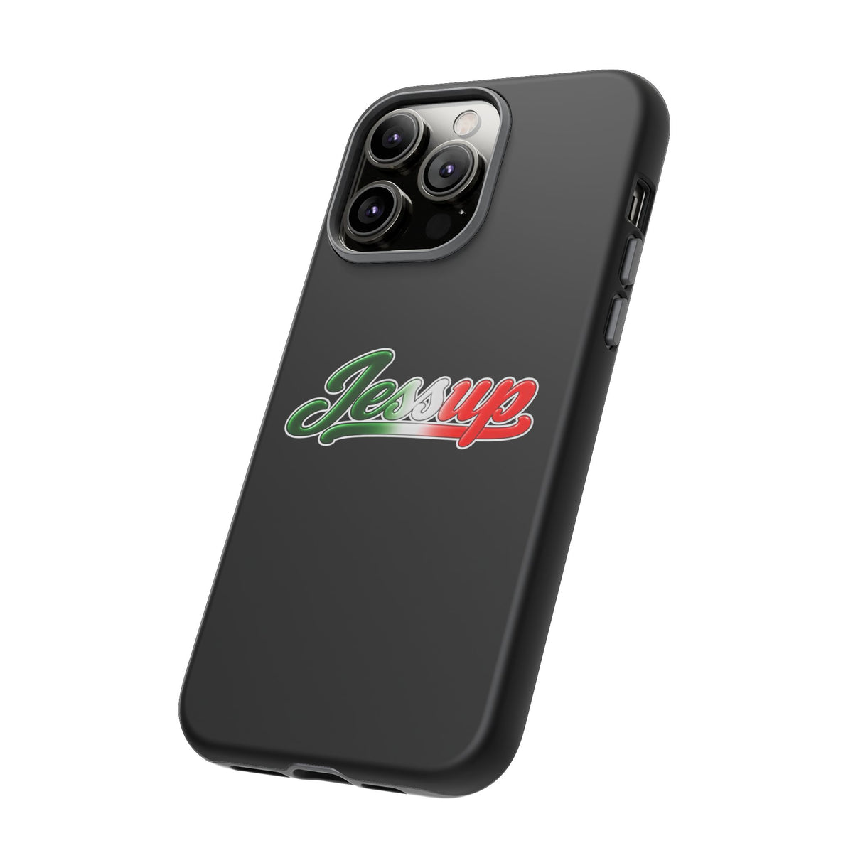 Jessup Black Phone Case, Tough Cases for iPhone, Gift for Italians, Stylish Phone Cover, Unique Phone Accessory