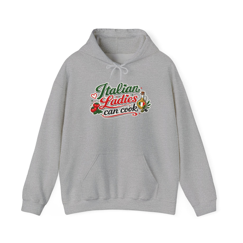 Italian Ladies can Cook Hoodie — Italian Flag Script Pullover