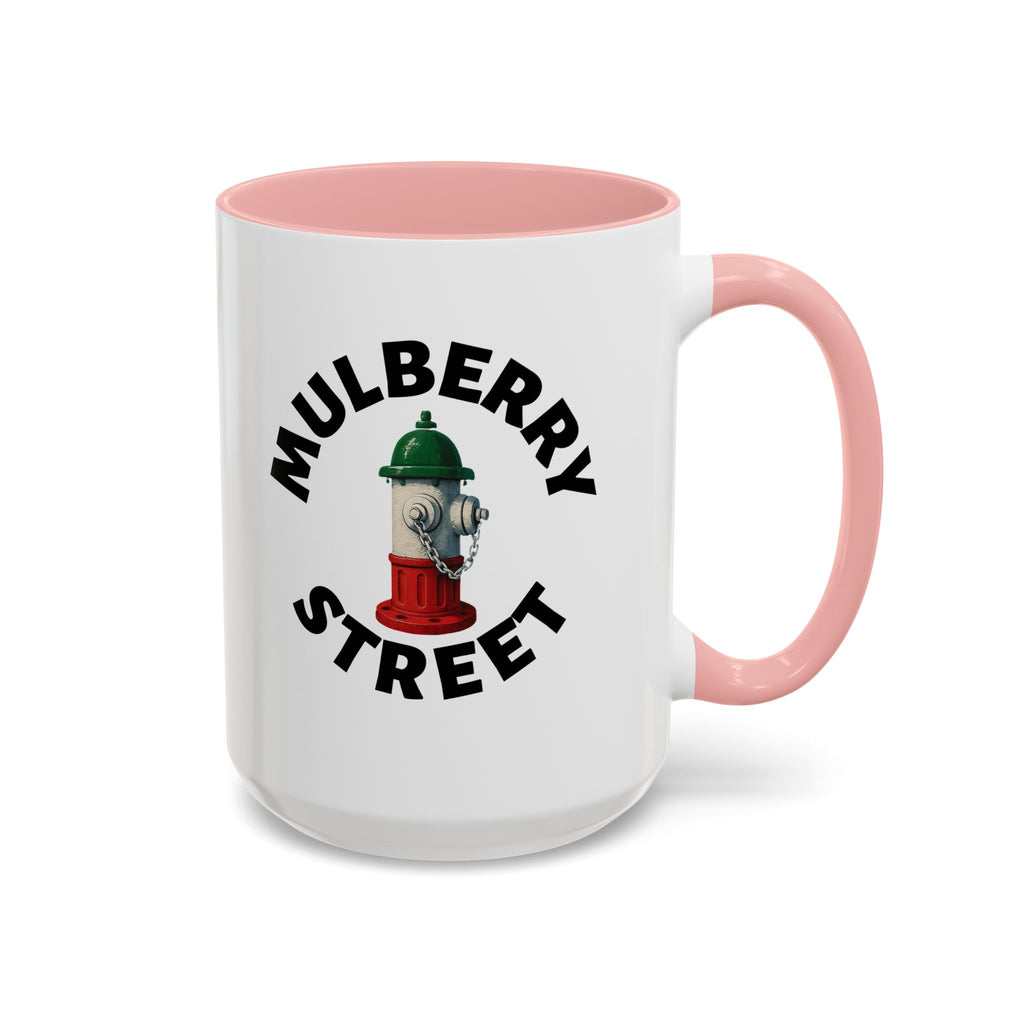 Mulberry Street Coffee Mug with Fire Hydrant Design, Unique Gift for Italians, Fun Kitchen Decor