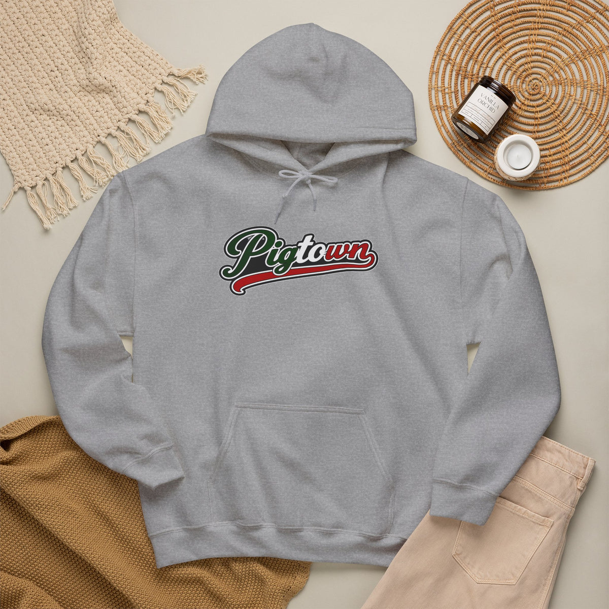 Pigtown Hoodie — Italian Flag Script Pullover