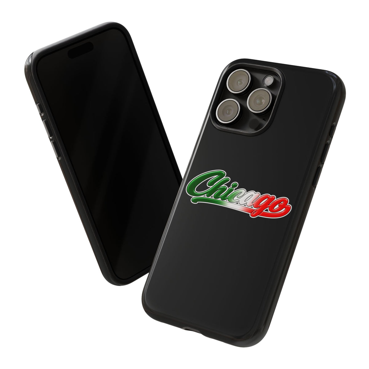 Chicago Black Phone Case, Tough Cases for iPhone, Gift for Italians, Stylish Phone Cover, Unique Phone Accessory
