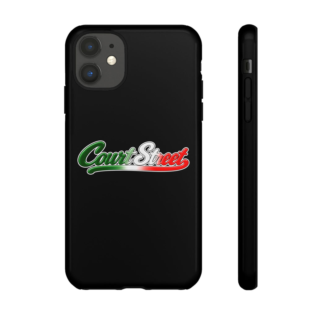 Court Street Black Phone Case, Tough Cases for iPhone, Gift for Italians, Stylish Phone Cover, Unique Phone Accessory