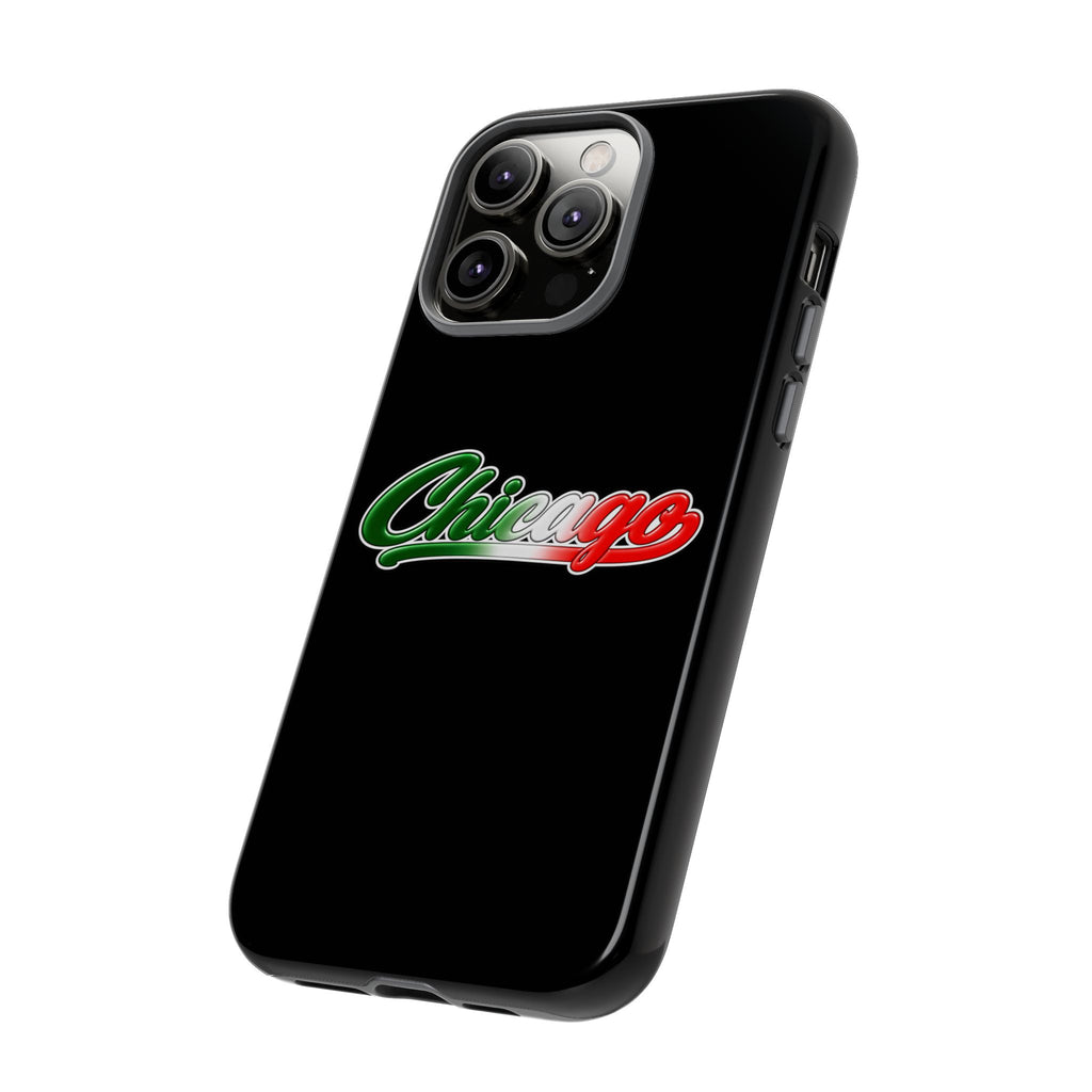 Chicago Black Phone Case, Tough Cases for iPhone, Gift for Italians, Stylish Phone Cover, Unique Phone Accessory