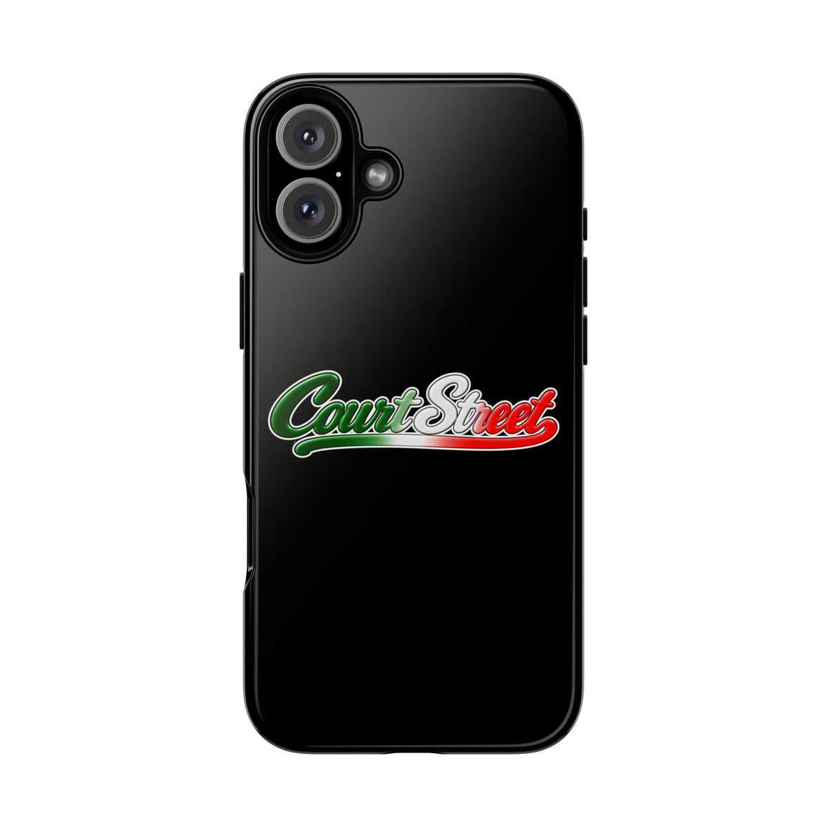Court Street Black Phone Case, Tough Cases for iPhone, Gift for Italians, Stylish Phone Cover, Unique Phone Accessory