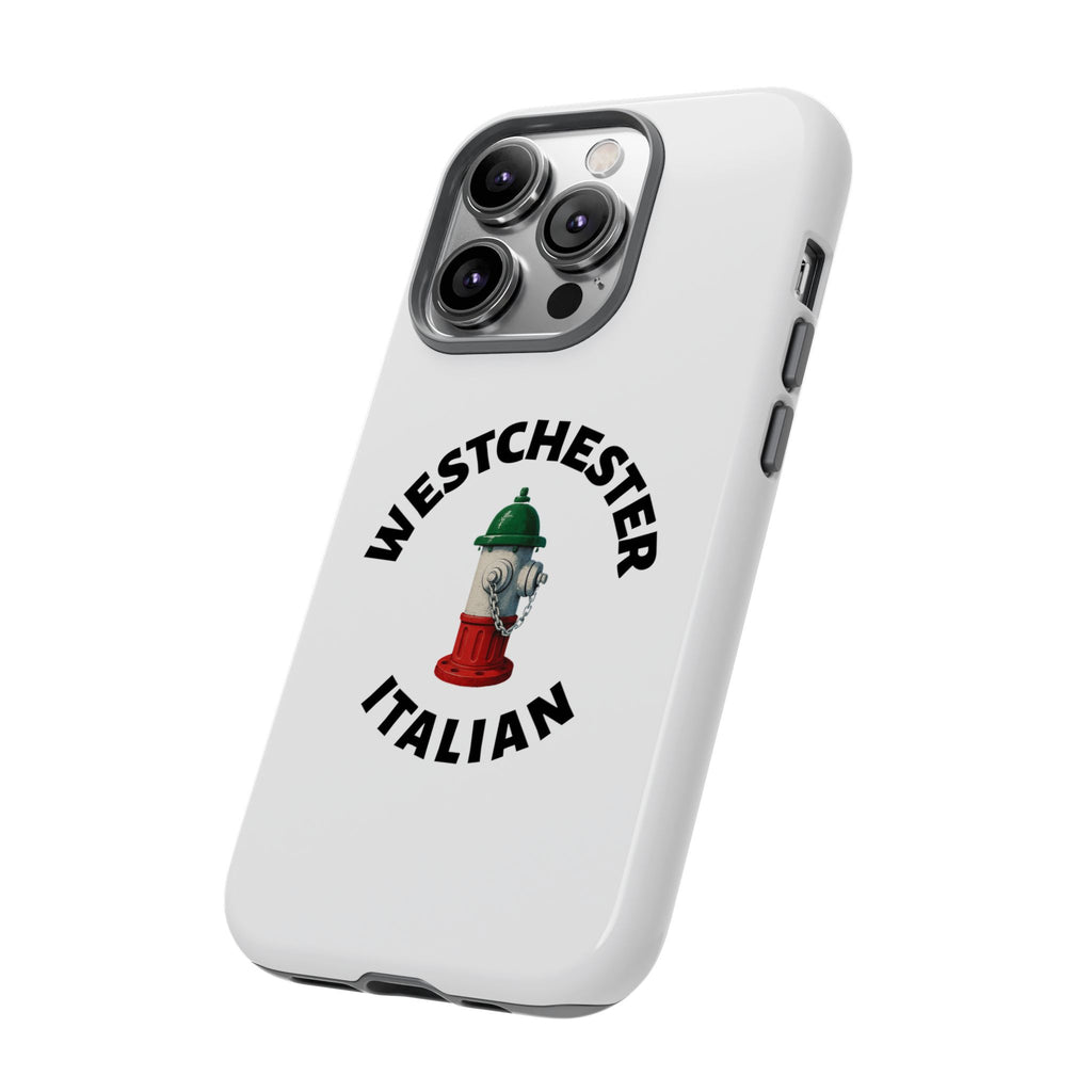 Westchester Italian White Phone Case, Urban Style Phone Cover, Tough Smartphone Case, Gift for Italian Heritage, Fun Streetwear Accessories