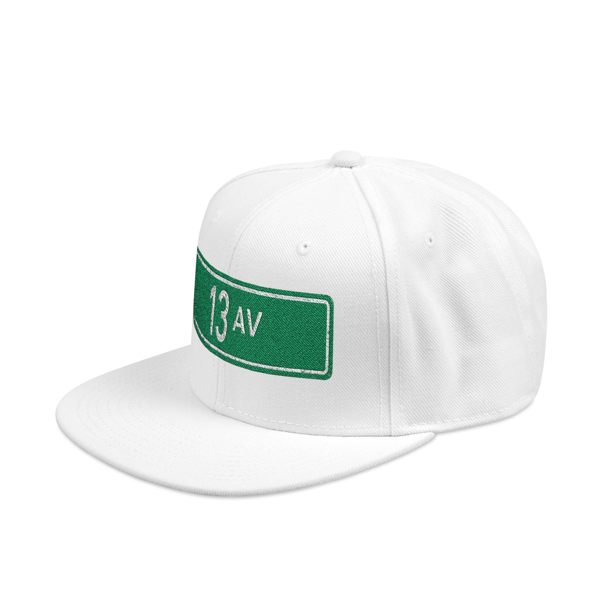 13 Ave Embroidered Snapback Hat | Street Sign Patch Cap