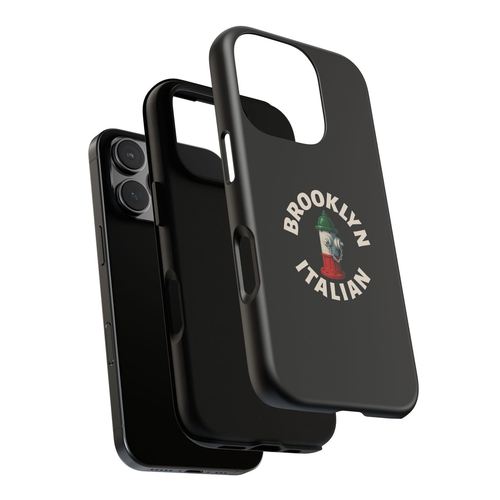 Brooklyn Italian Black Phone Case, Tough Cases for iPhone, Gift for Italians, Stylish Phone Cover, Unique Phone Accessory