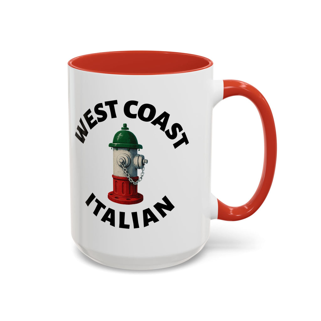 West Coast Coffee Mug with Fire Hydrant Design, Unique Gift for Italians, Fun Kitchen Decor