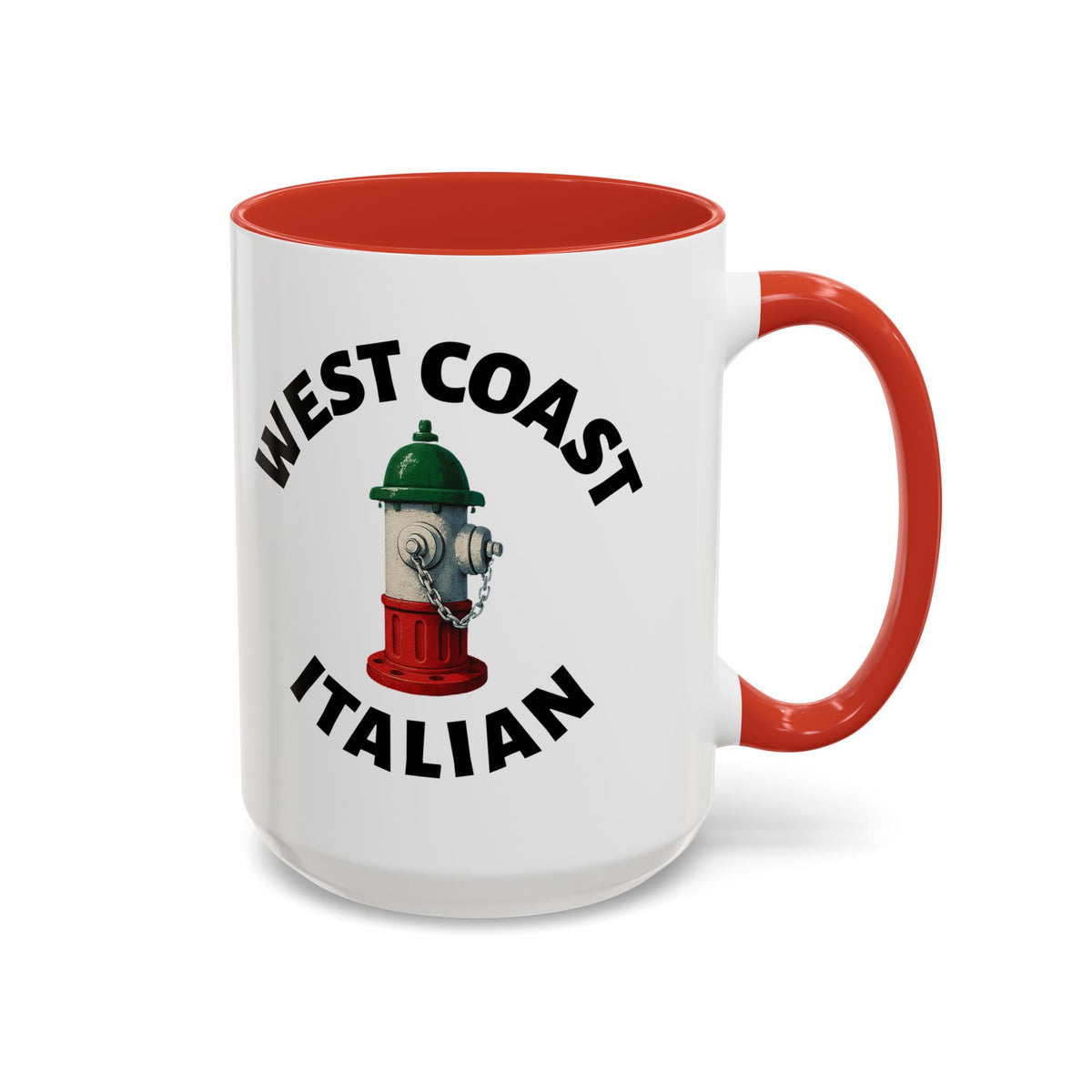 West Coast Coffee Mug with Fire Hydrant Design, Unique Gift for Italians, Fun Kitchen Decor