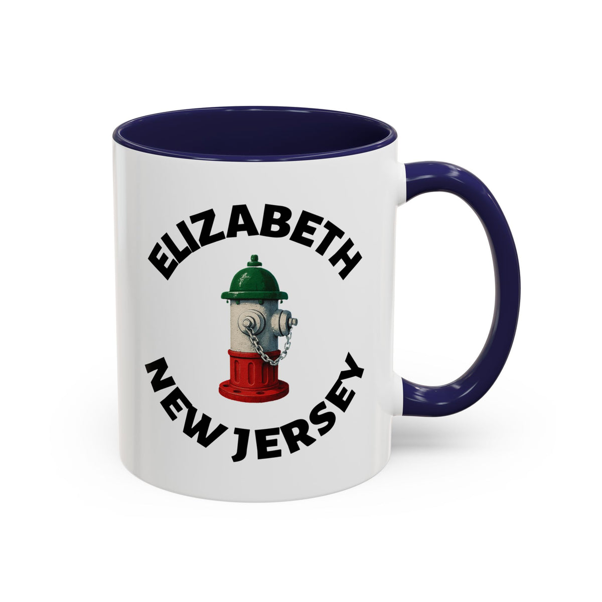 Coffee Mug - Elizabeth with Fire Hydrant Design, Unique Gift for Italians