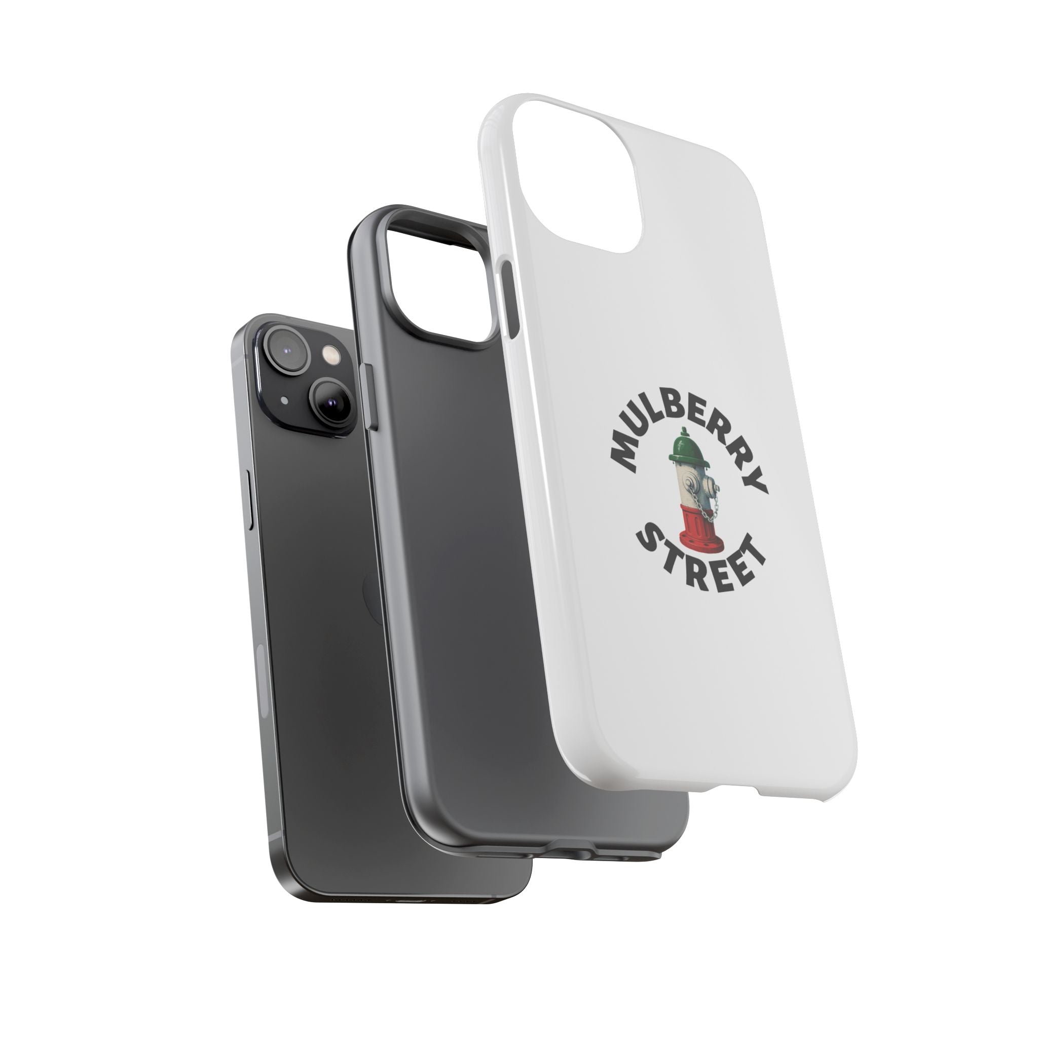 Mulberry Street White Phone Case, Urban Style Phone Cover, Tough Smartphone Case, Gift for Italian Heritage, Fun Streetwear Accessories