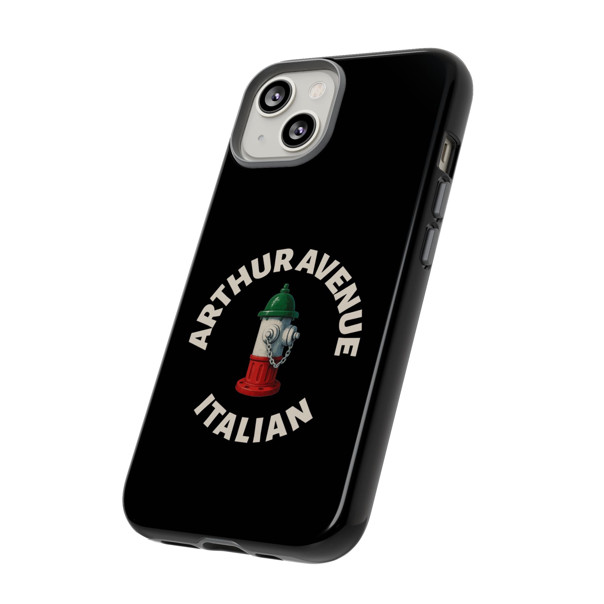 Arthur Avenue Italian Black Phone Case, Tough Cases for iPhone, Gift for Italians, Stylish Phone Cover, Unique Phone Accessory