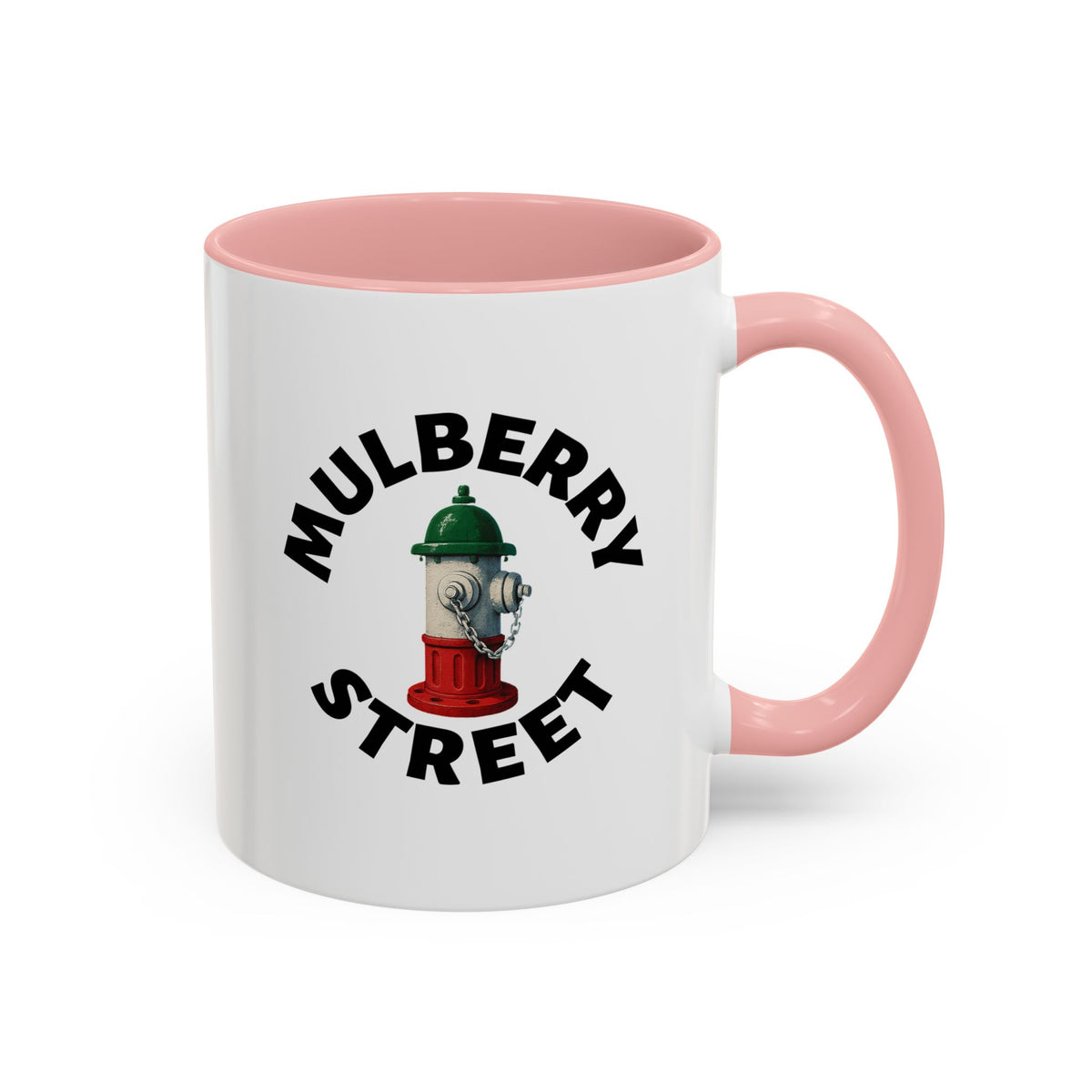 Mulberry Street Coffee Mug with Fire Hydrant Design, Unique Gift for Italians, Fun Kitchen Decor