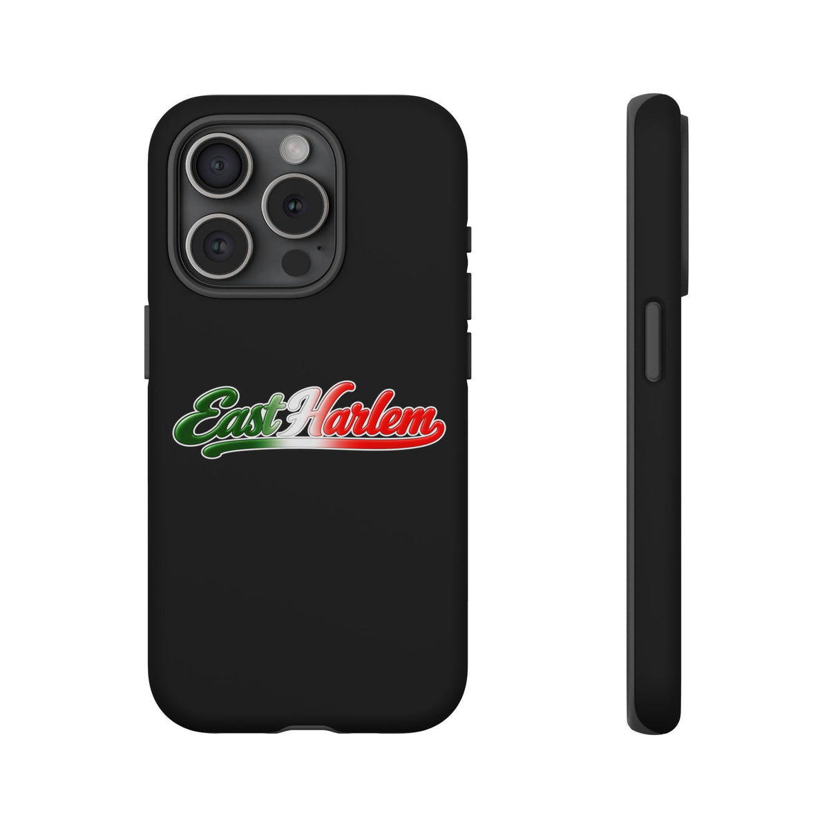 East Harlem Black Phone Case, Tough Cases for iPhone, Gift for Italians, Stylish Phone Cover, Unique Phone Accessory