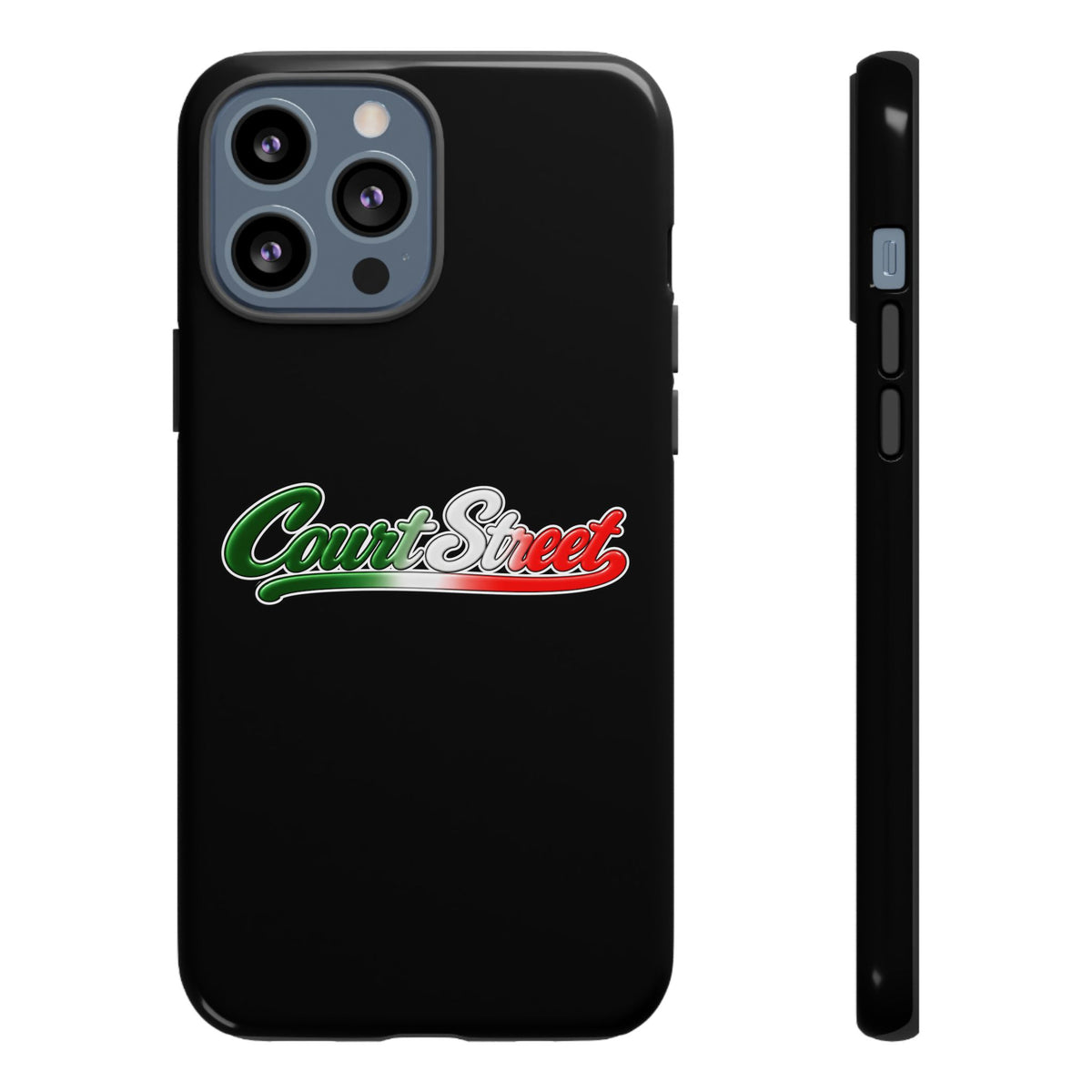 Court Street Black Phone Case, Tough Cases for iPhone, Gift for Italians, Stylish Phone Cover, Unique Phone Accessory