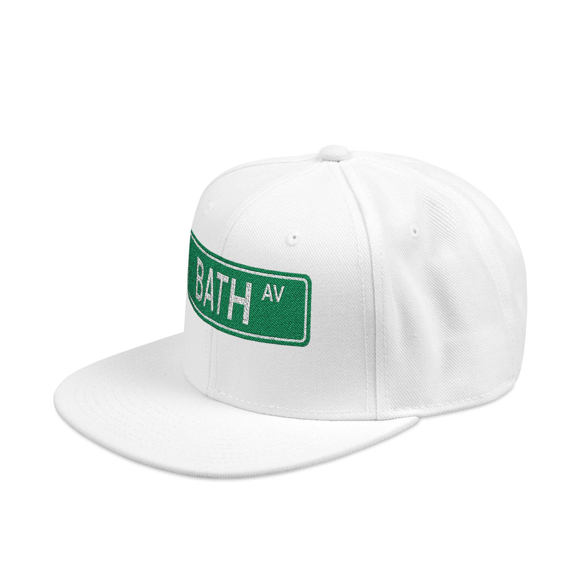 Bath AV Italian Embroidered Snapback Hat | Street Sign Patch Cap