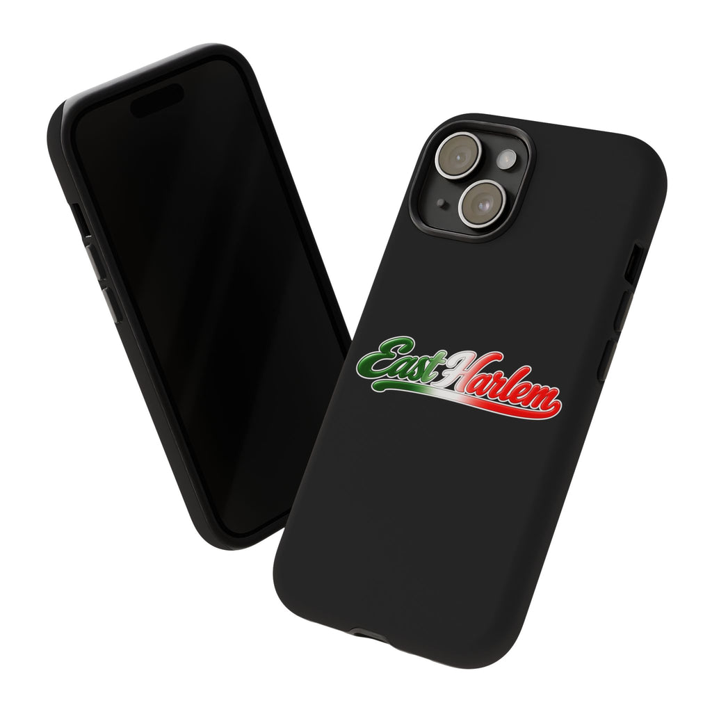 East Harlem Black Phone Case, Tough Cases for iPhone, Gift for Italians, Stylish Phone Cover, Unique Phone Accessory