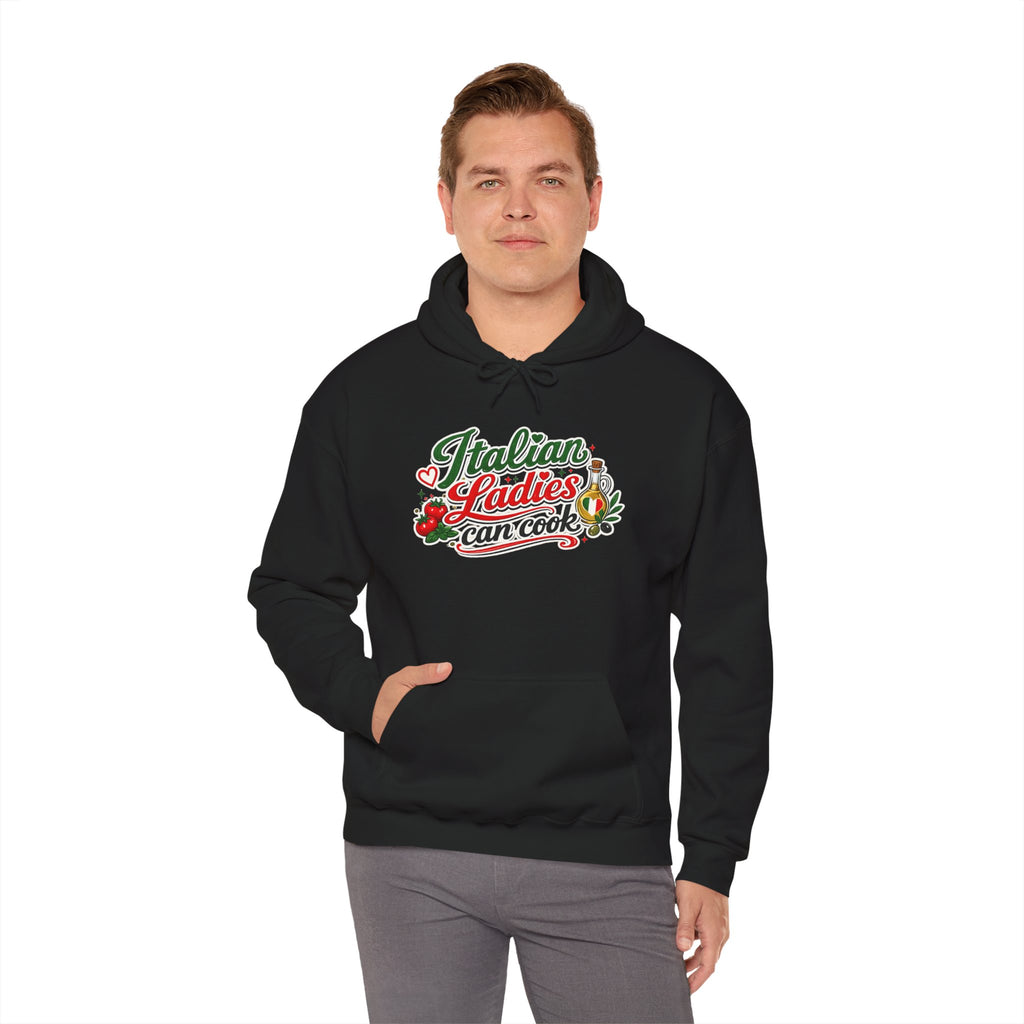 Italian Ladies can Cook Hoodie — Italian Flag Script Pullover