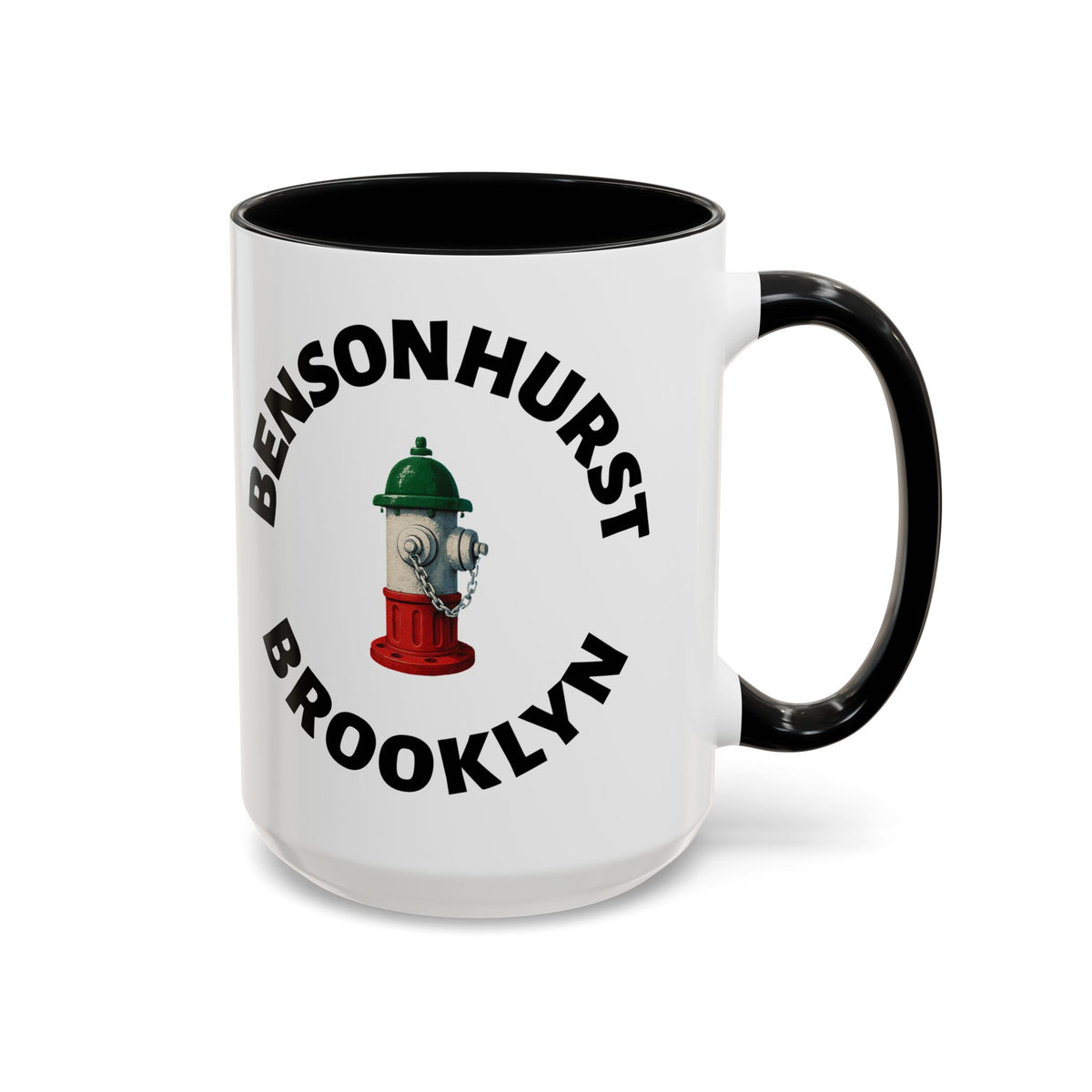 Bensonhurst Coffee Mug with Fire Hydrant Design, Unique Gift for Italians, Fun Kitchen Decor