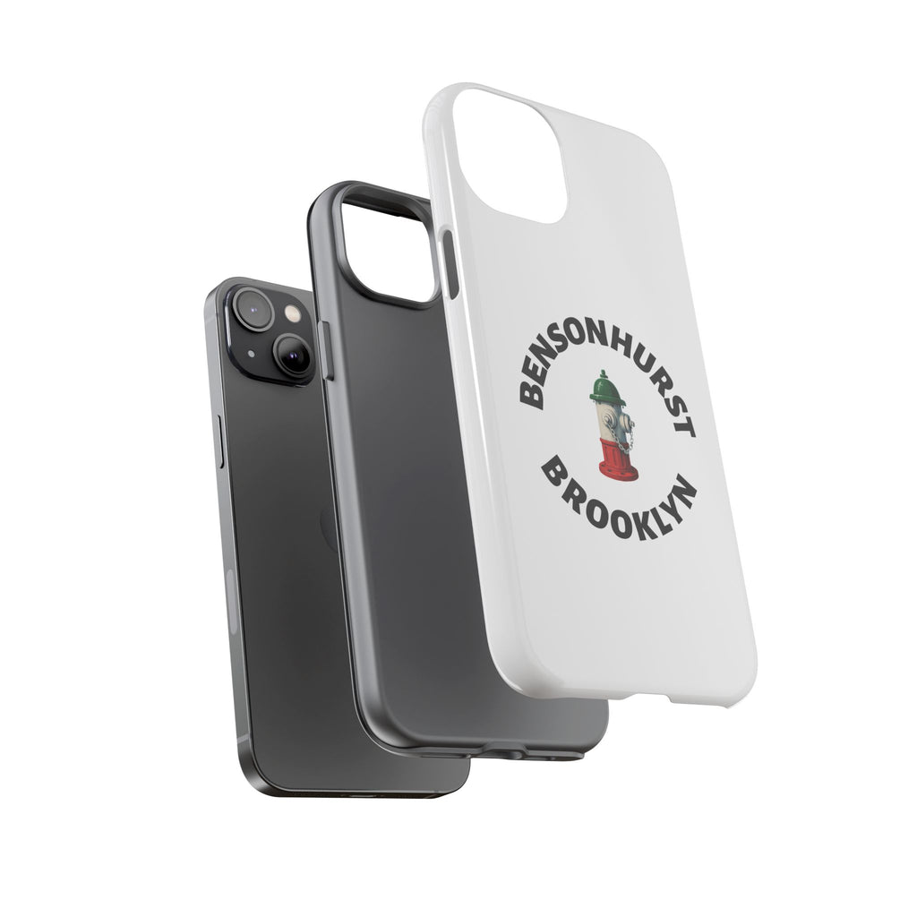 Bensonhurst Brooklyn White Phone Case, Urban Style Phone Cover, Tough Smartphone Case, Gift for Italian Heritage, Fun Streetwear Accessories